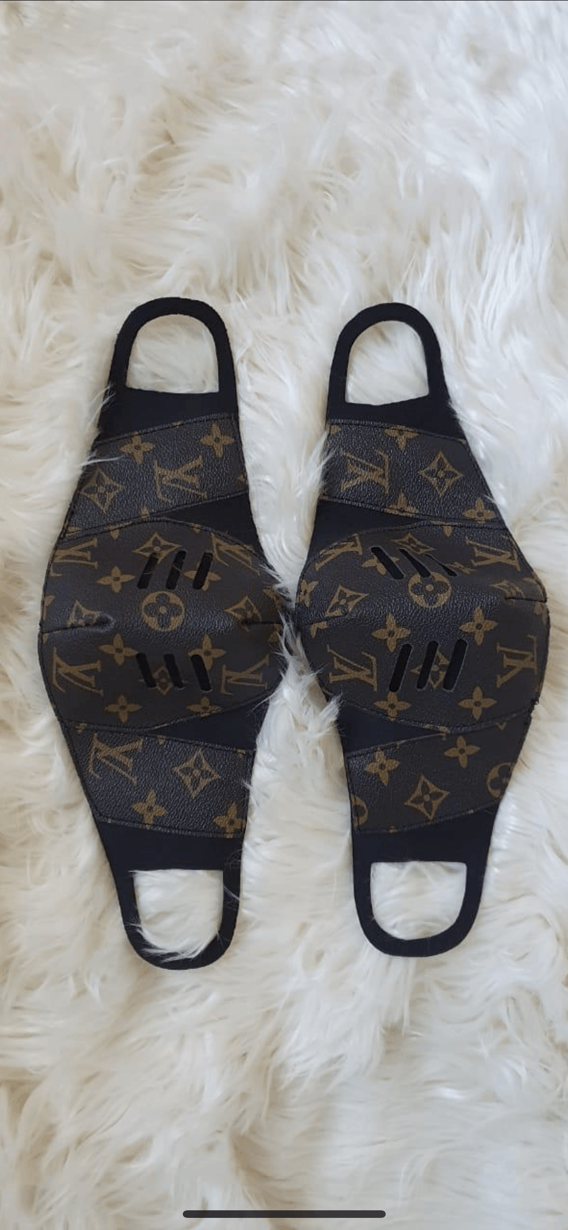 Custom Louis vuitton Face Mask leather monogram | Grailed