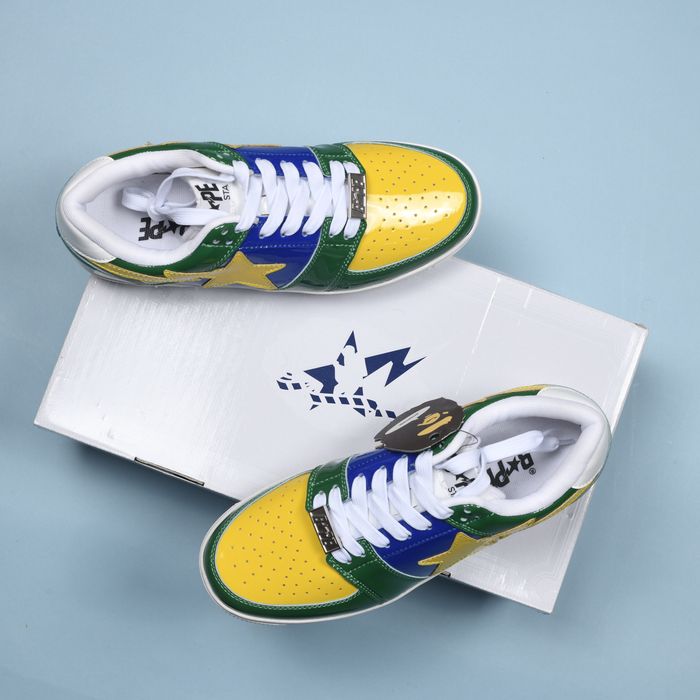 Bape Abathing Ape Bape Bapesta Tri color Blue Yellow Brazil US8 | Grailed