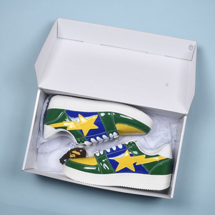 Bape Abathing Ape Bape Bapesta Tri color Blue Yellow Brazil US8 | Grailed