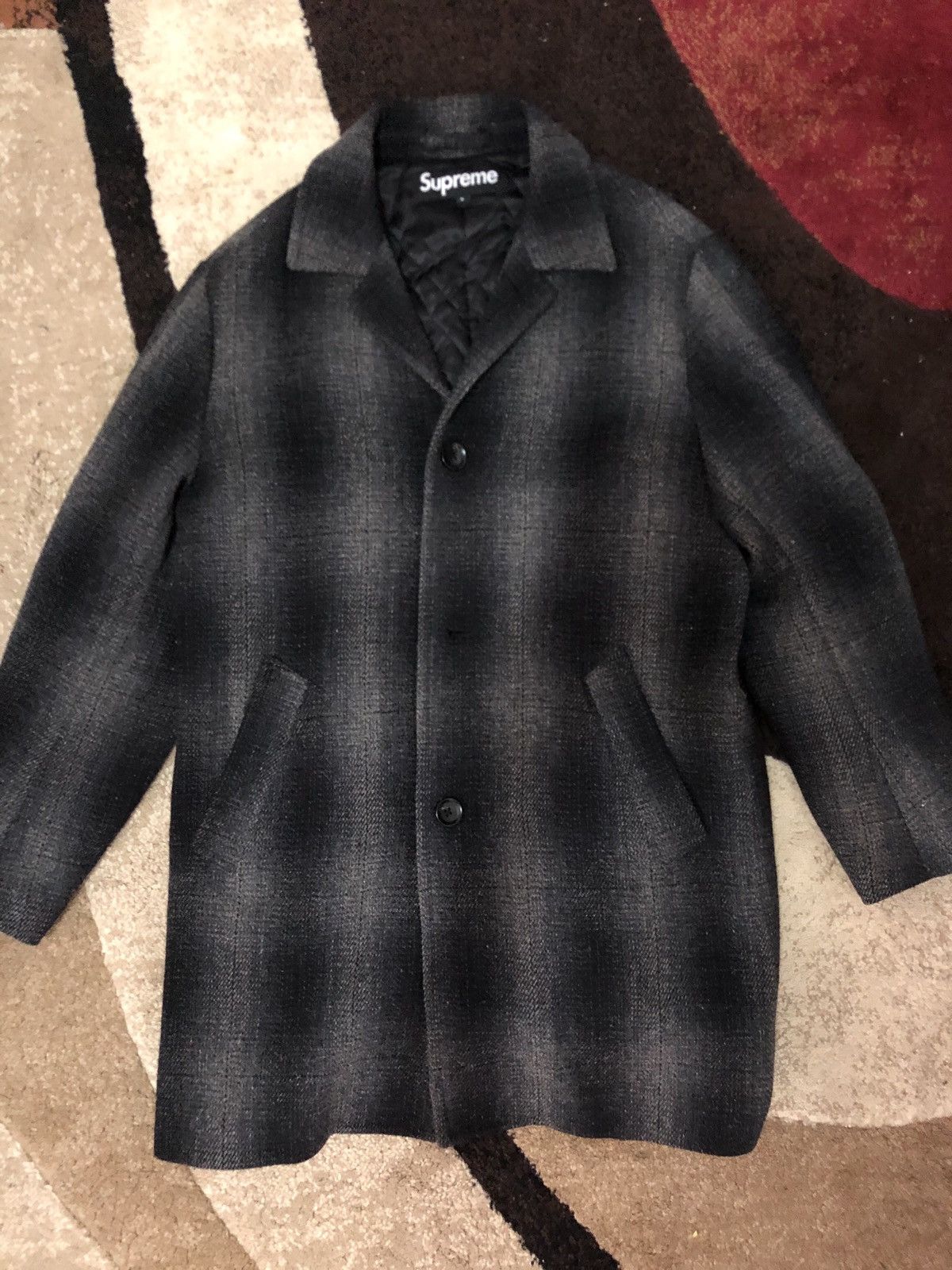 Supreme Supreme Shadow Plaid Wool Overcoat | Grailed