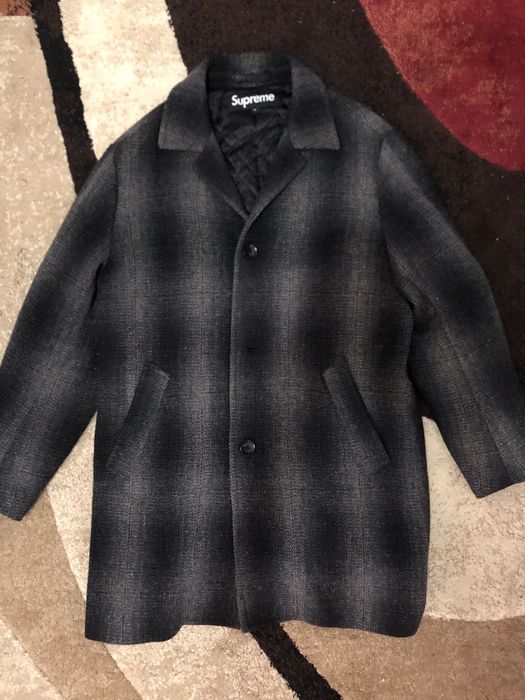 Supreme Supreme Shadow Plaid Wool Overcoat | Grailed