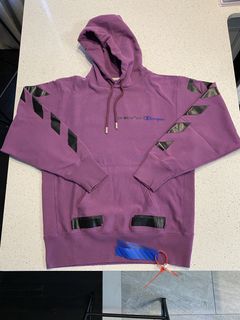 Off white champion purple on sale hoodie