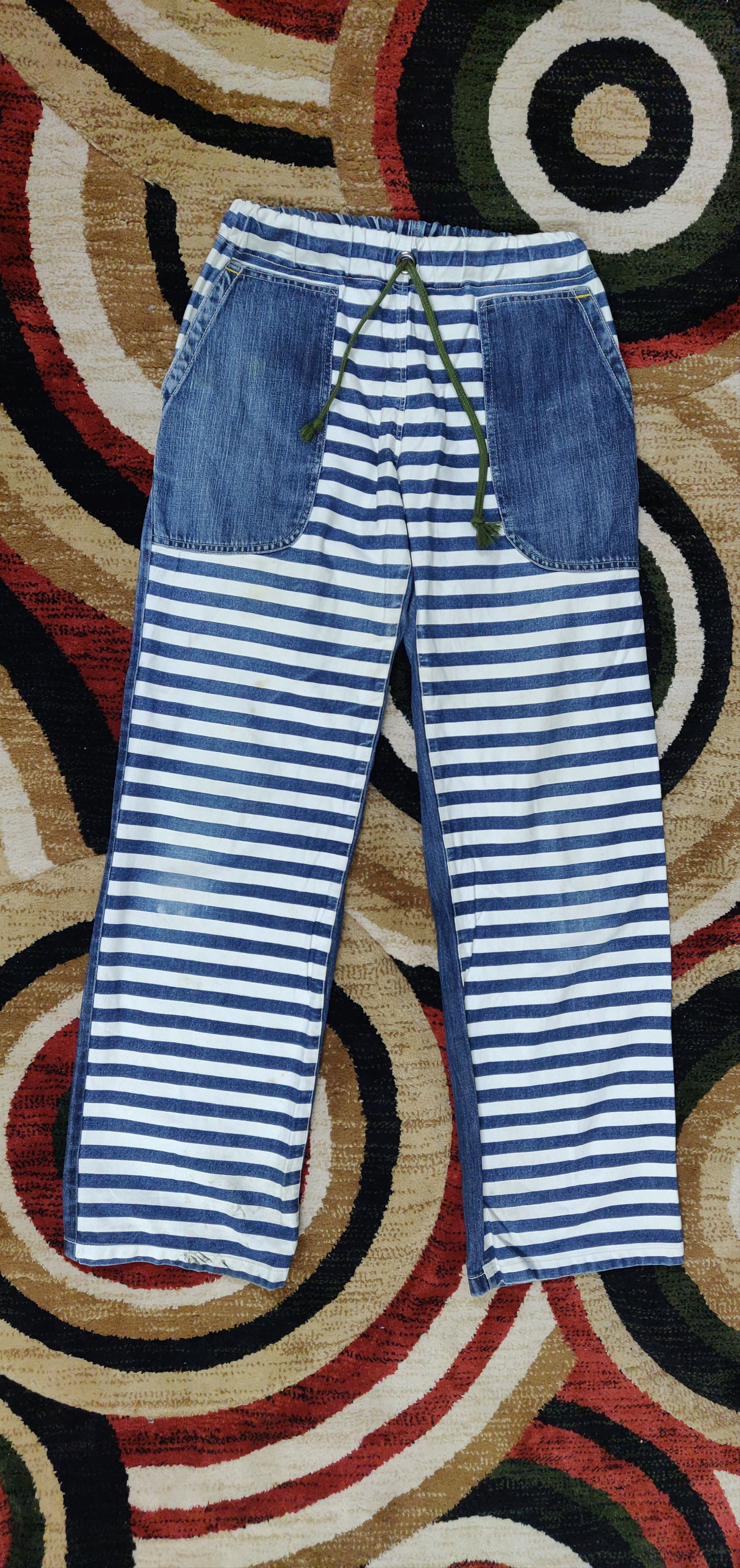 Japanese Brand (J152) stripes baloon - nice design jeans Size US 29 - 1 Thumbnail