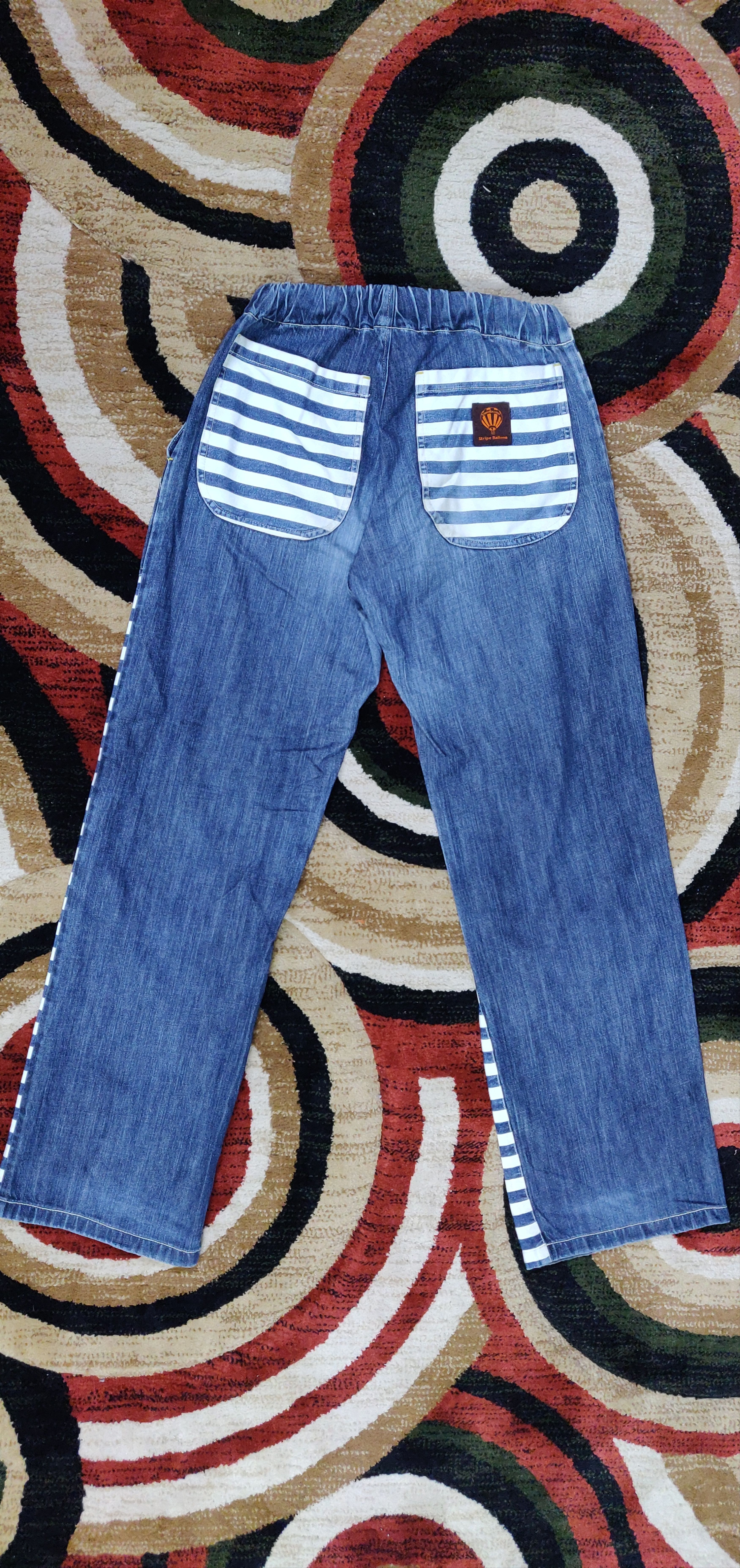 Japanese Brand (J152) stripes baloon - nice design jeans Size US 29 - 10 Thumbnail
