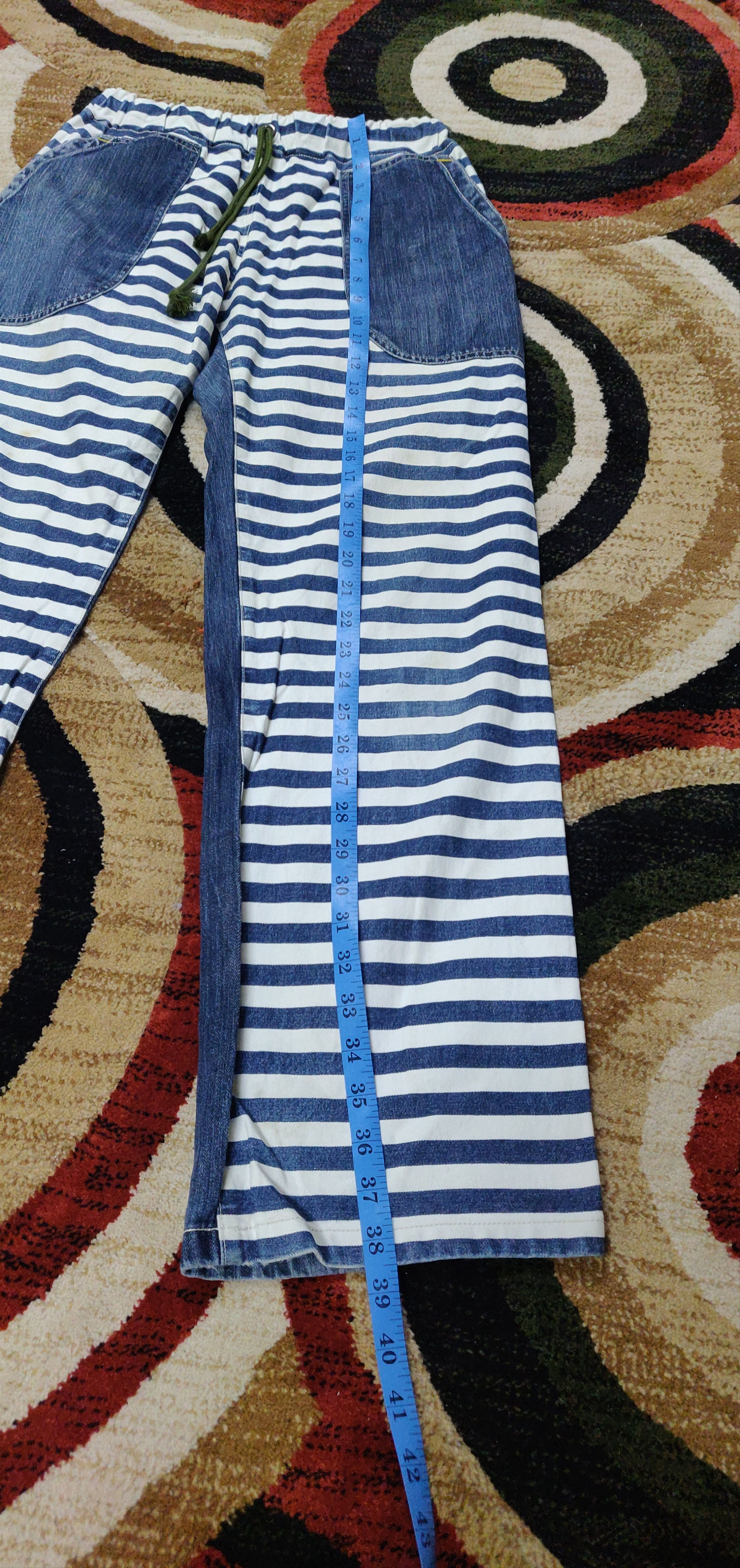 Japanese Brand (J152) stripes baloon - nice design jeans Size US 29 - 6 Thumbnail