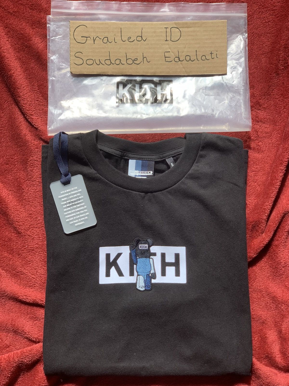 Kith x Bearbrick Logo Tee - Black size Large