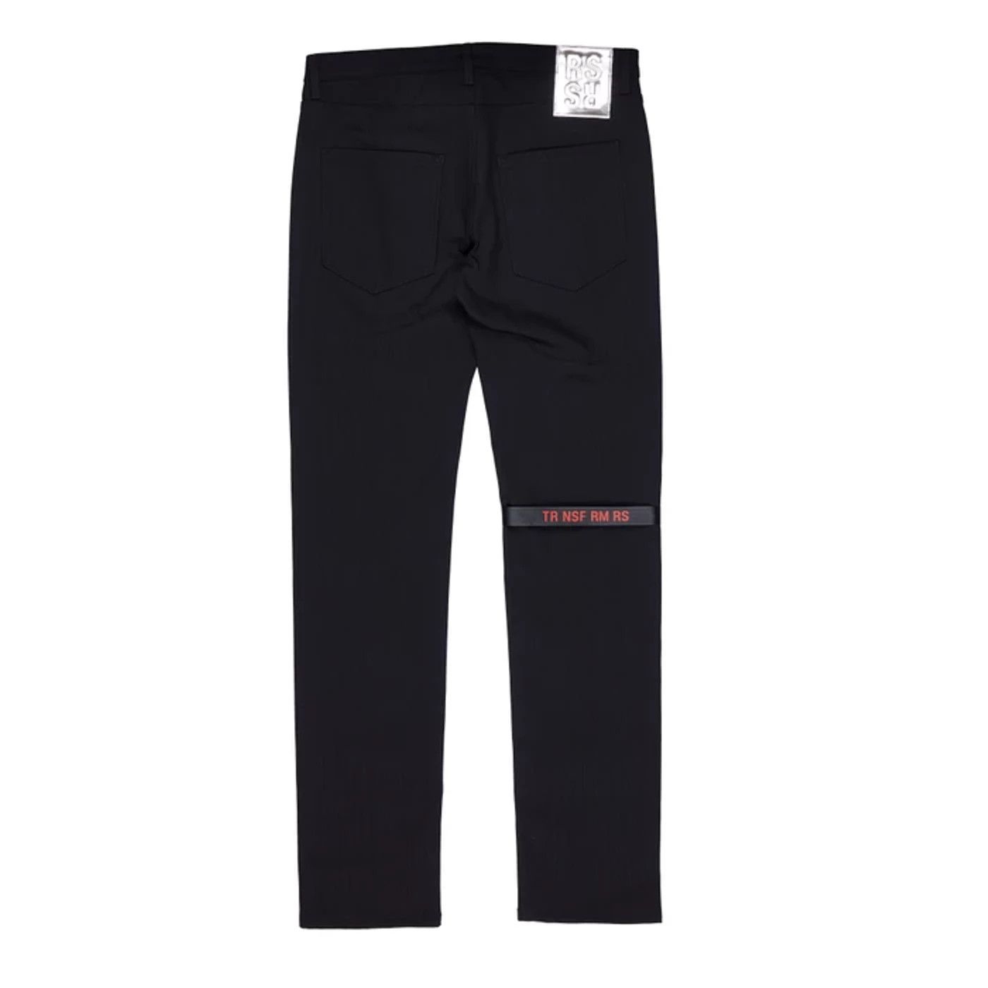 Black Slim Denim W/ Leg Band Patch