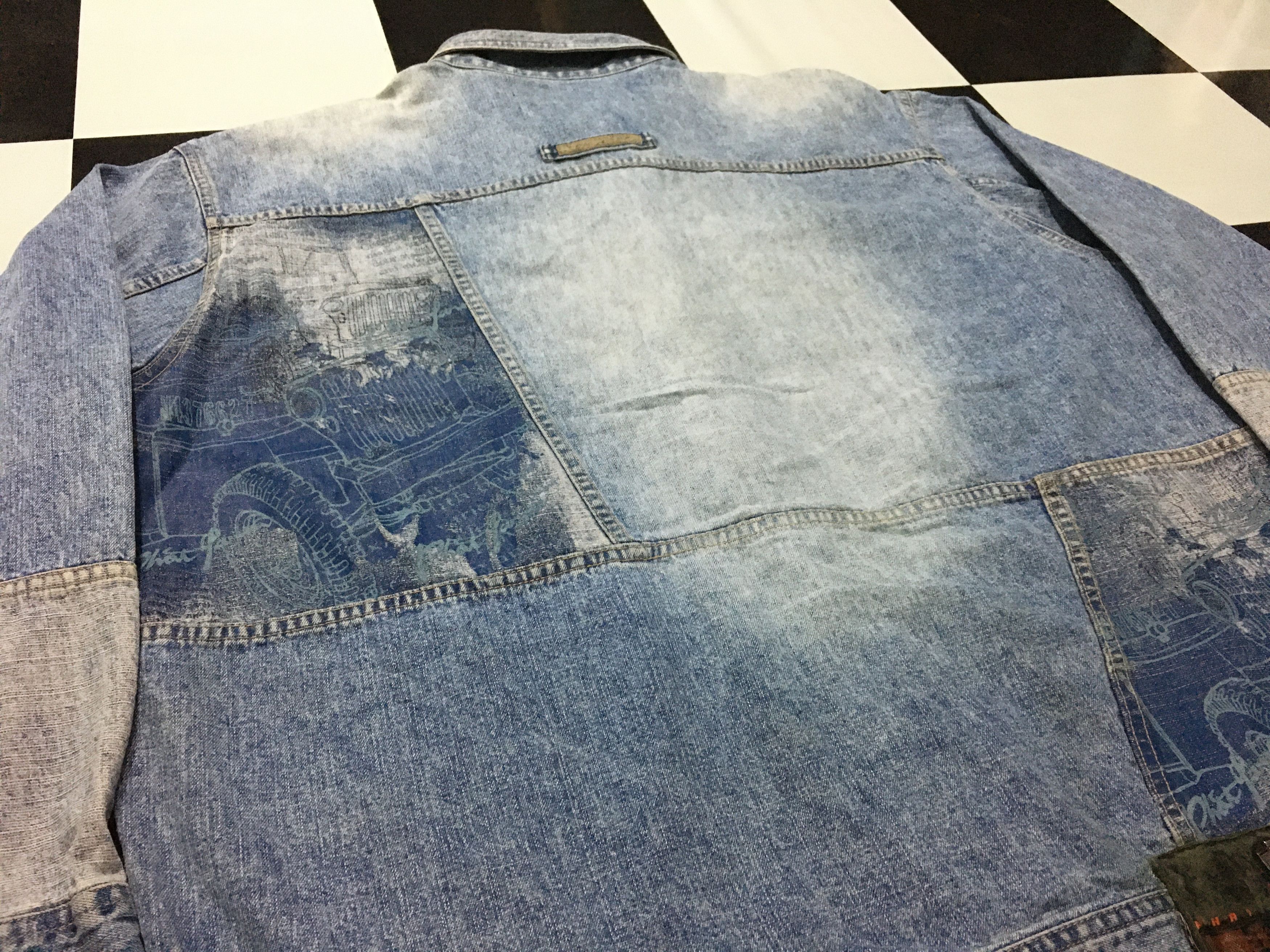 Phat Farm × Rap Tees × Vintage Vintage Phat Farm Graphic Patchwork Denim Jacket Distressed Size US XXL / EU 58 / 5 - 3 Thumbnail