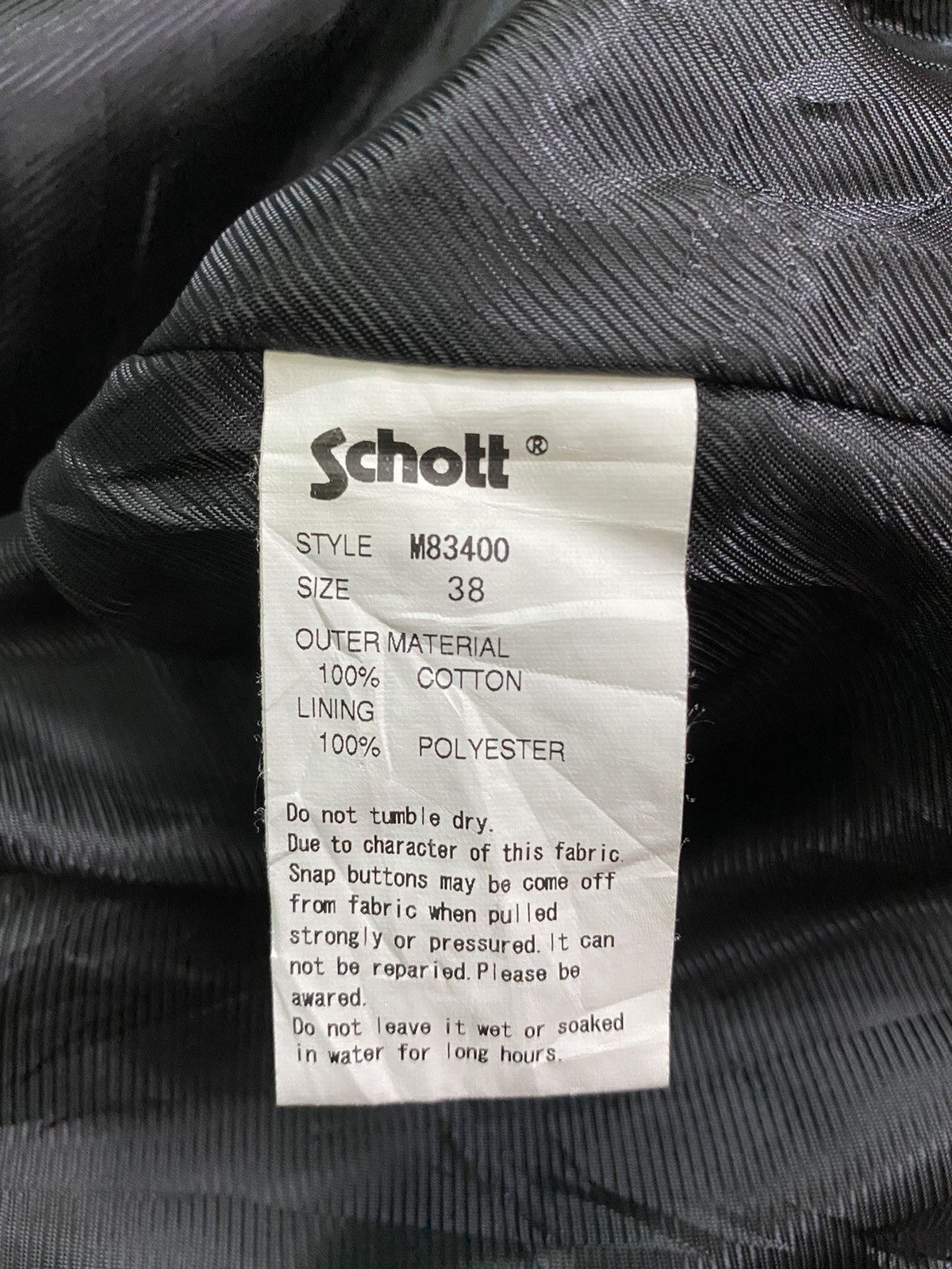 Schott DELETE ANYTIME SCHOOT PERFECTO COTTON BIKERS JACKET Size US S / EU 44-46 / 1 - 6 Thumbnail