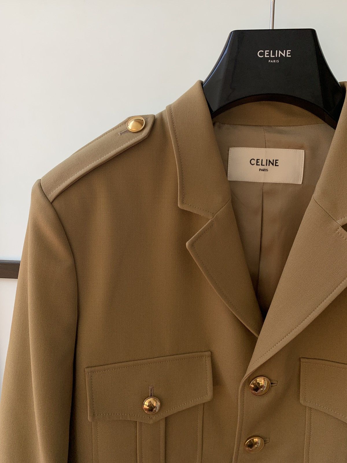 Celine × Hedi Slimane New - SS20 Wool Gabardine Military