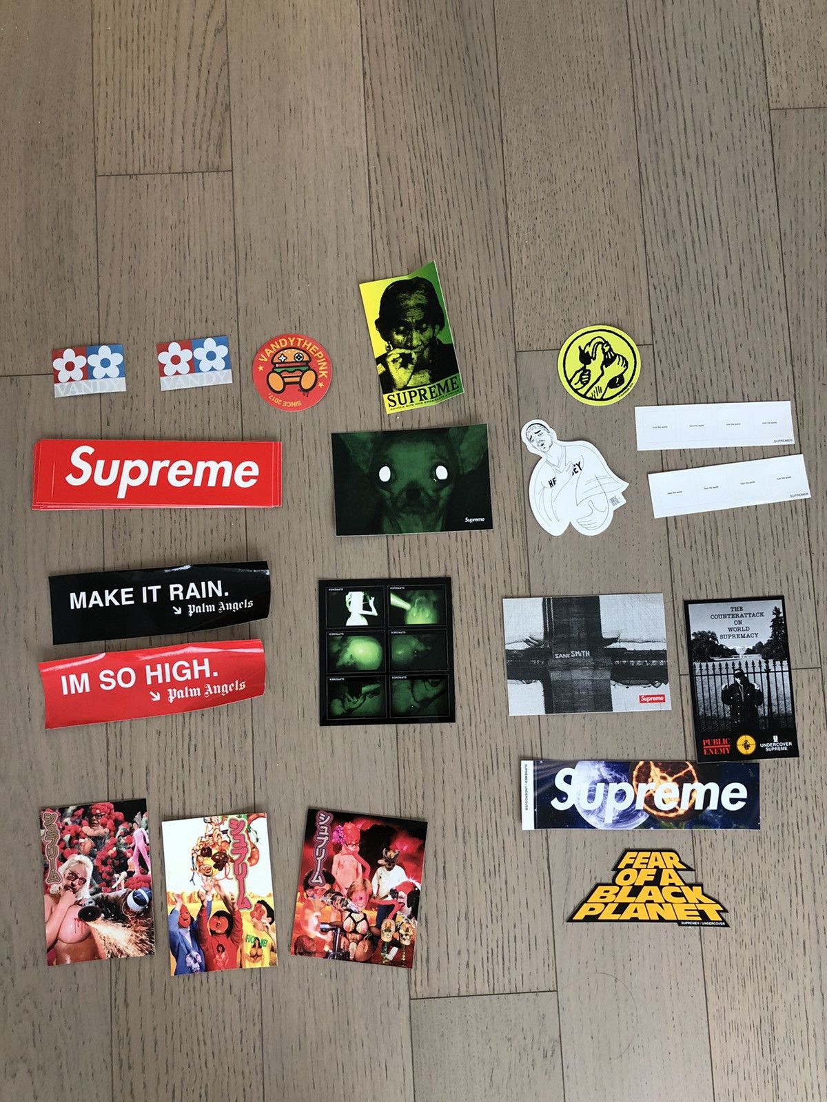 Supreme Supreme palm angels VandyThePink pink stickers | Grailed