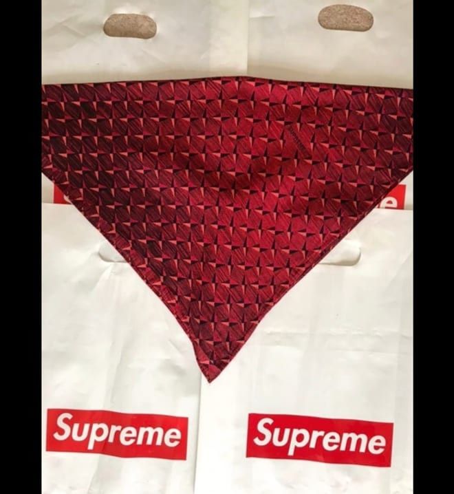 Supreme supreme diamond plate bandana red Grailed