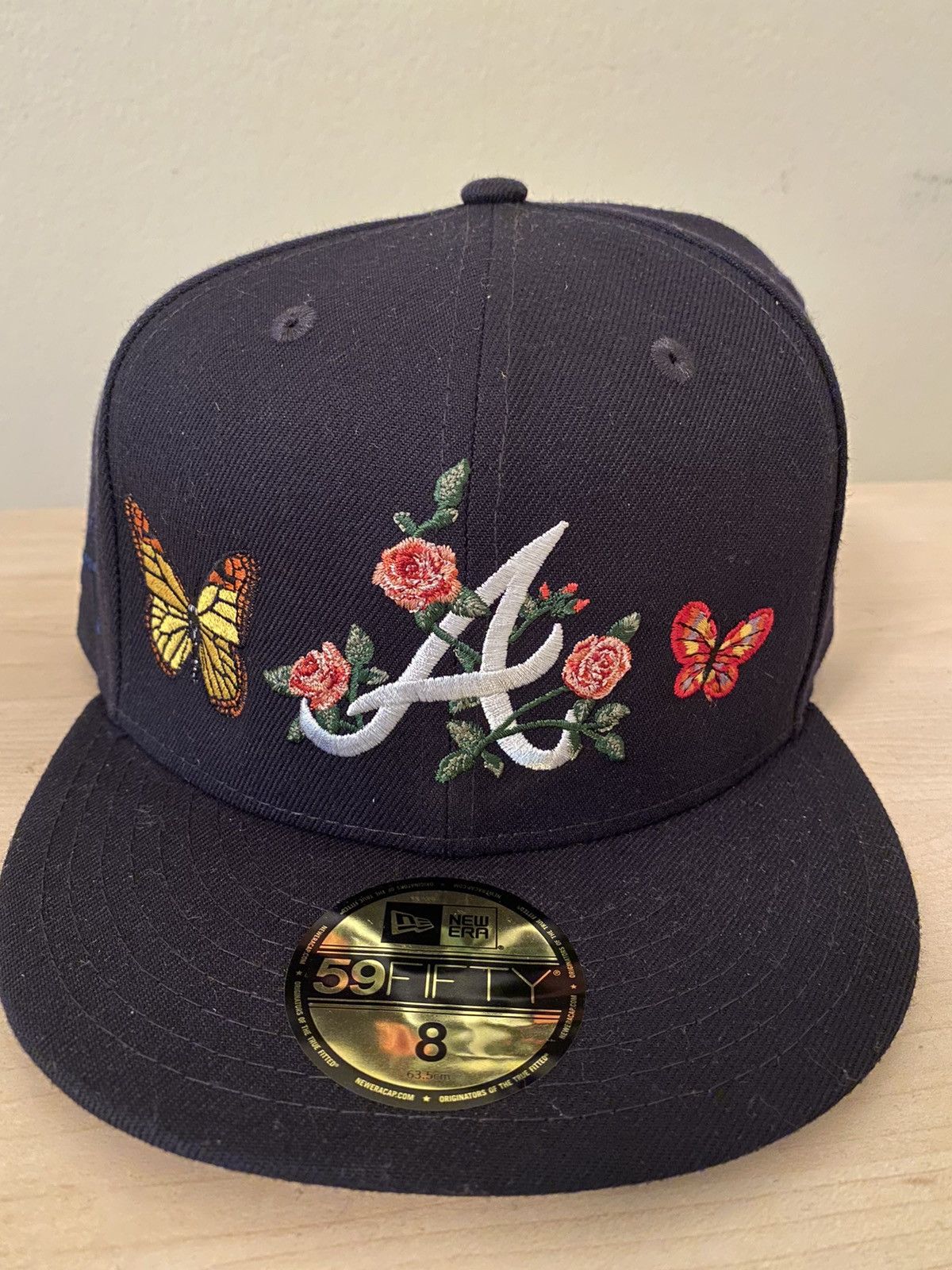 Atlanta Braves New Era All Navy Blue/Gray Bottom With The ATL Patch 59FIFTY  Fitted Hat