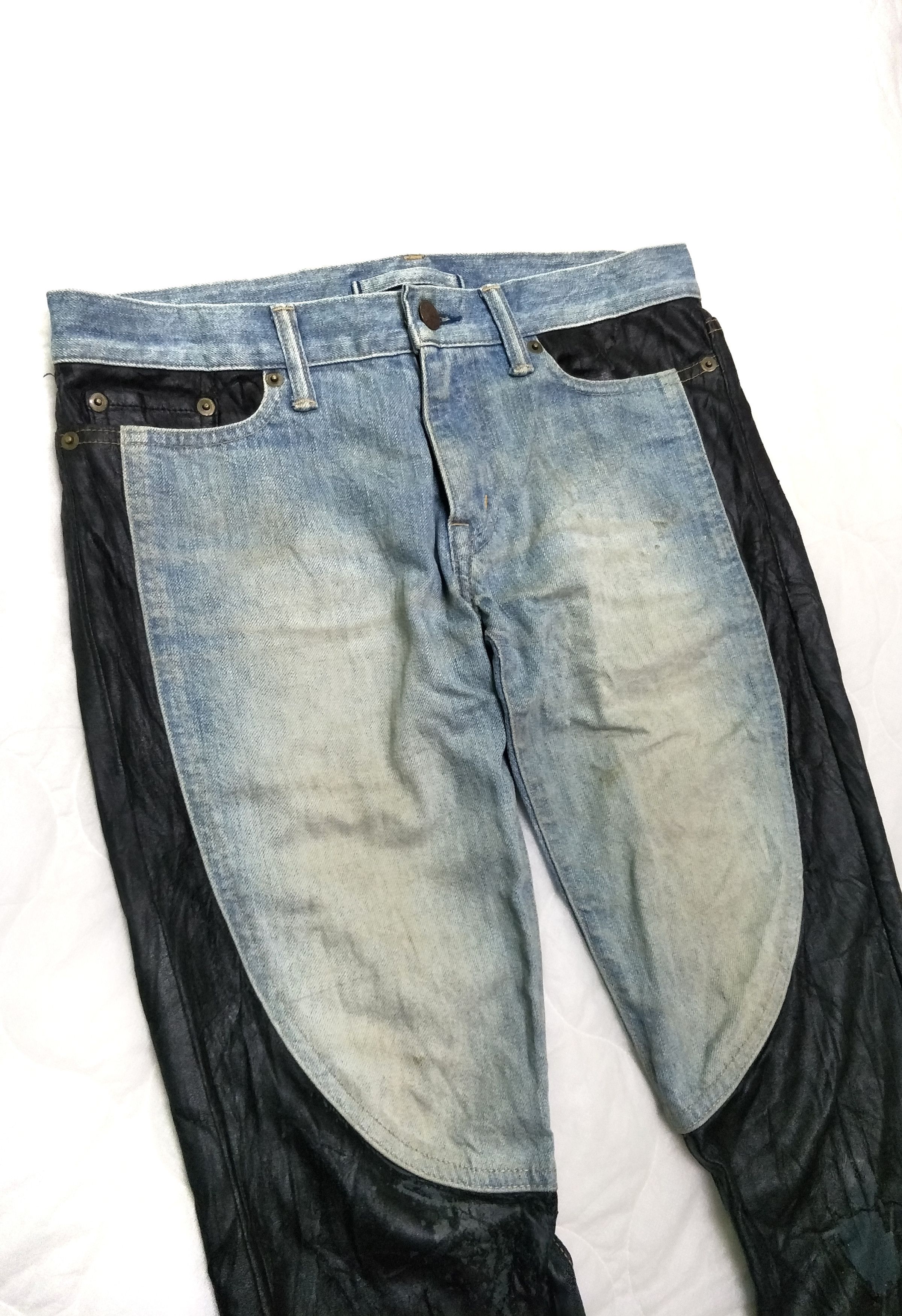 Maison MIHARA YASUHIRO Miharayasuhiro Hybrid Skinny Distress Denim Size US 29 - 3 Thumbnail