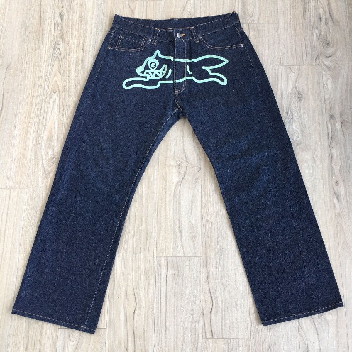 2007 BBC / ICE CREAM GLOW IN THE DARK RUNNING DOG JEANS