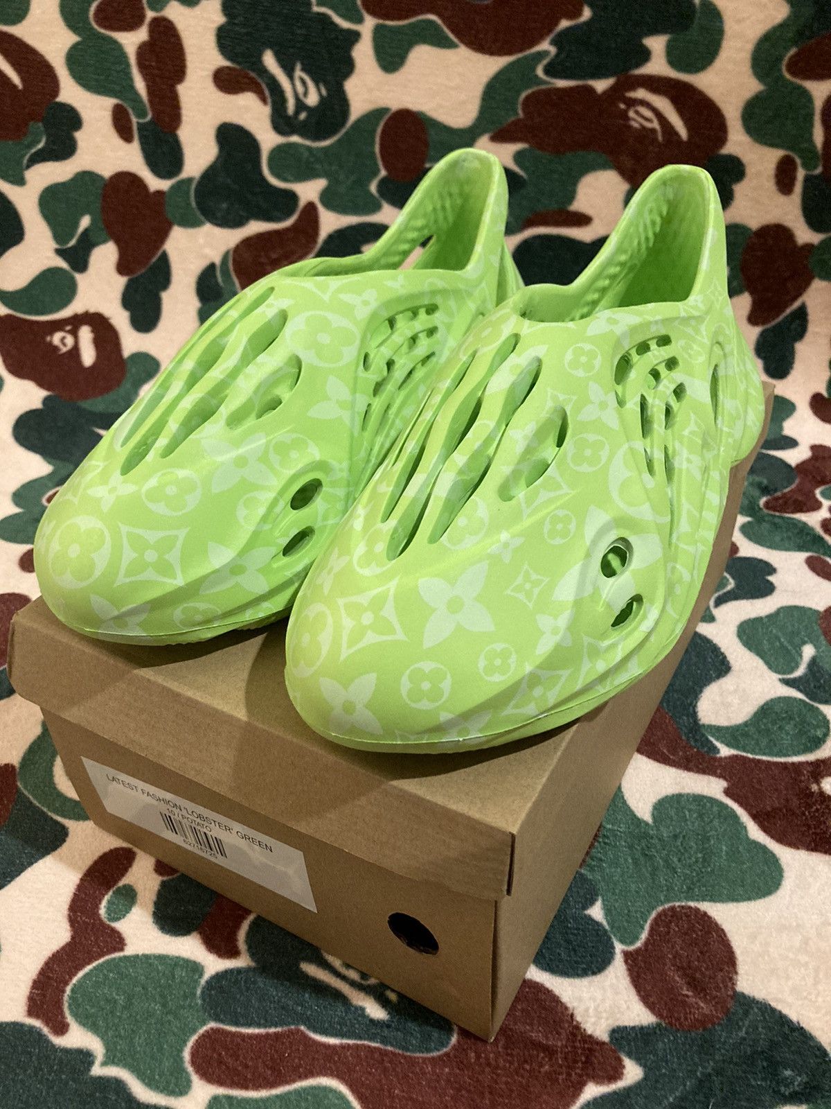 Louis Vuitton LV Yeezy Foam Runner by Imran Potato Neon Green