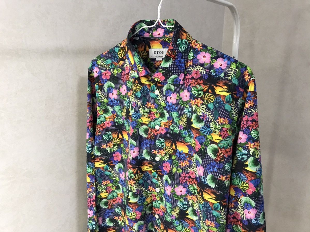 Eton Eton slim fit shirt flowers print Size 40L - 2 Thumbnail