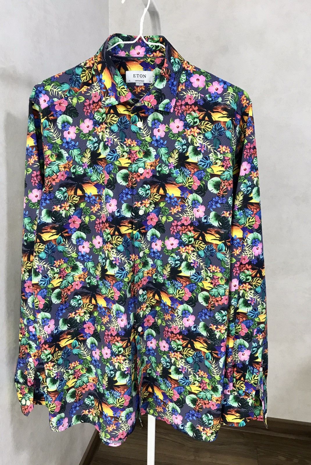 Eton Eton slim fit shirt flowers print Size 40L - 4 Thumbnail