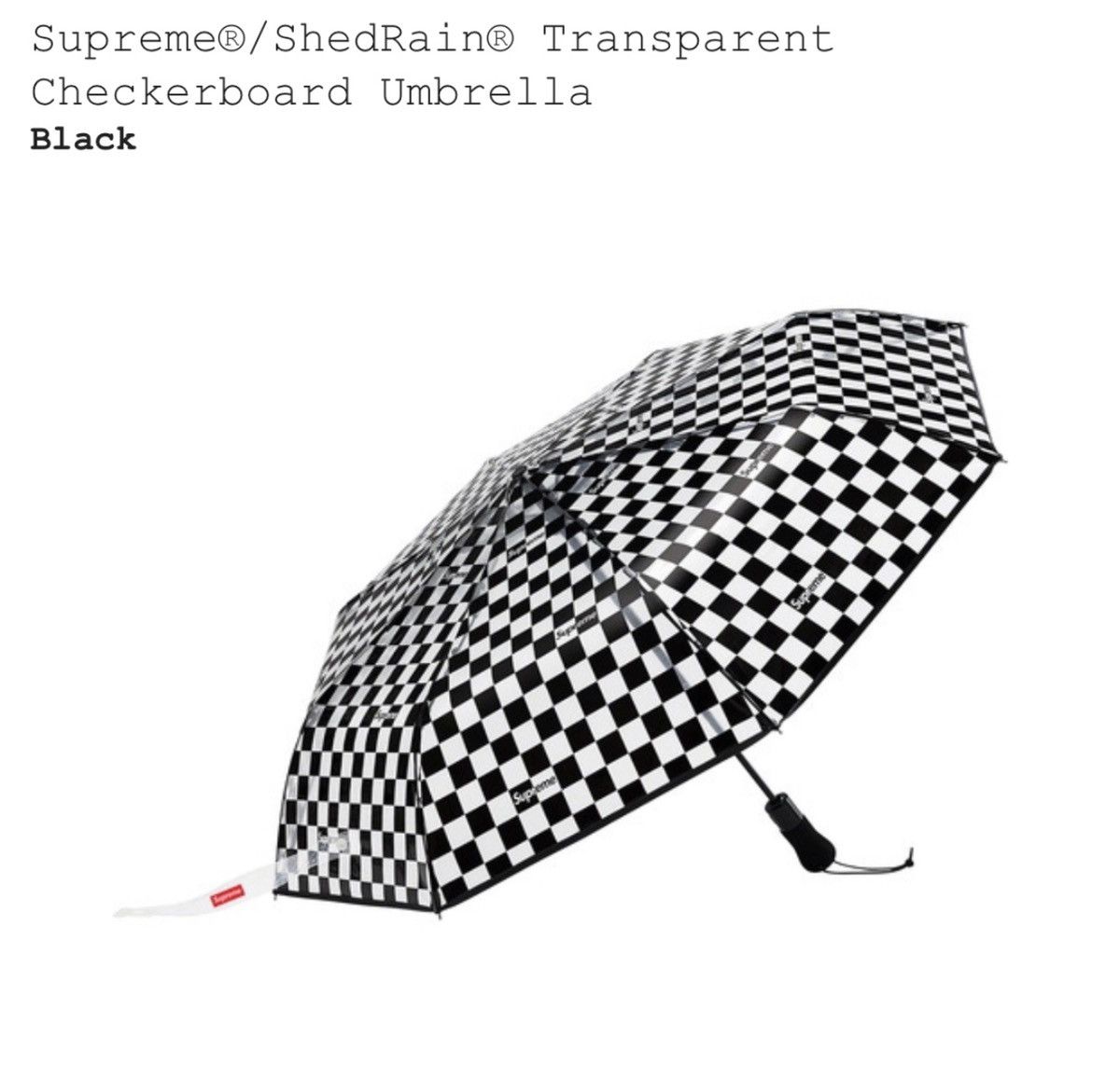 Supreme/ShedRain Transparent Checkerboard Umbrella
