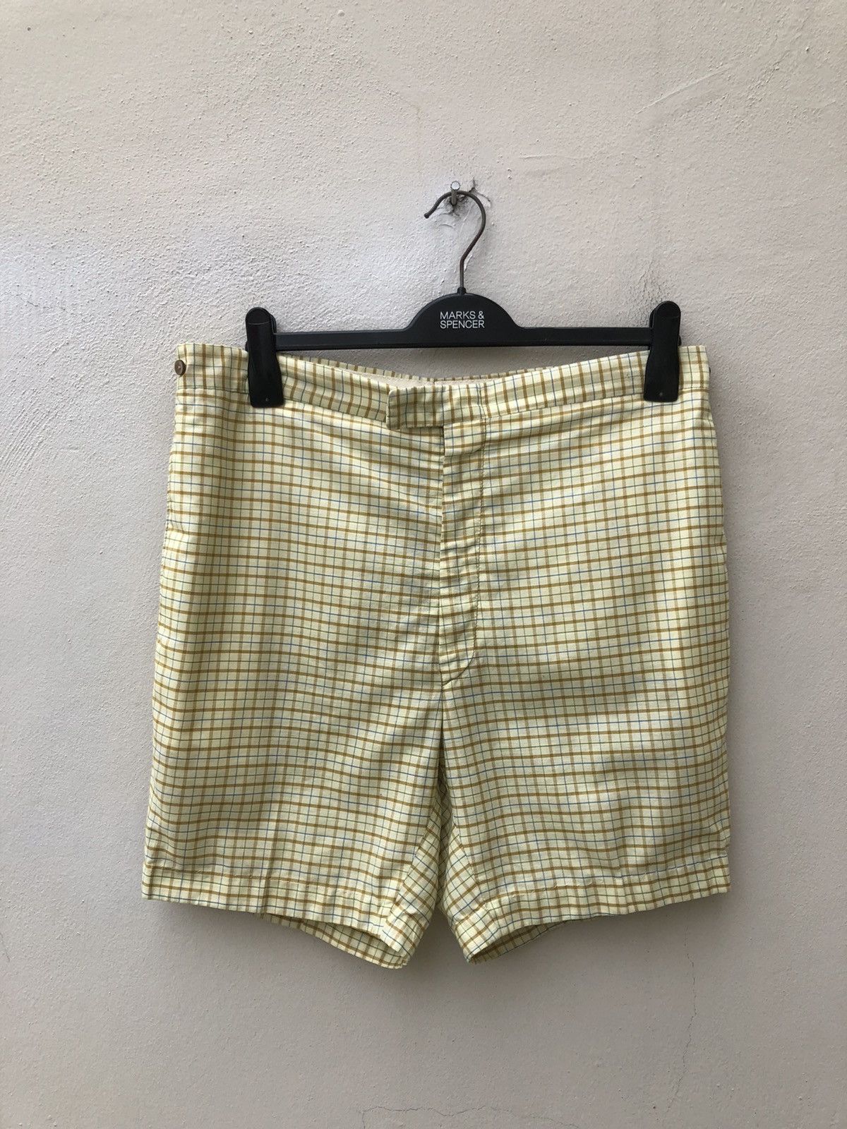 Vintage 50s 60s Brent Checkered No Belt Loop Short