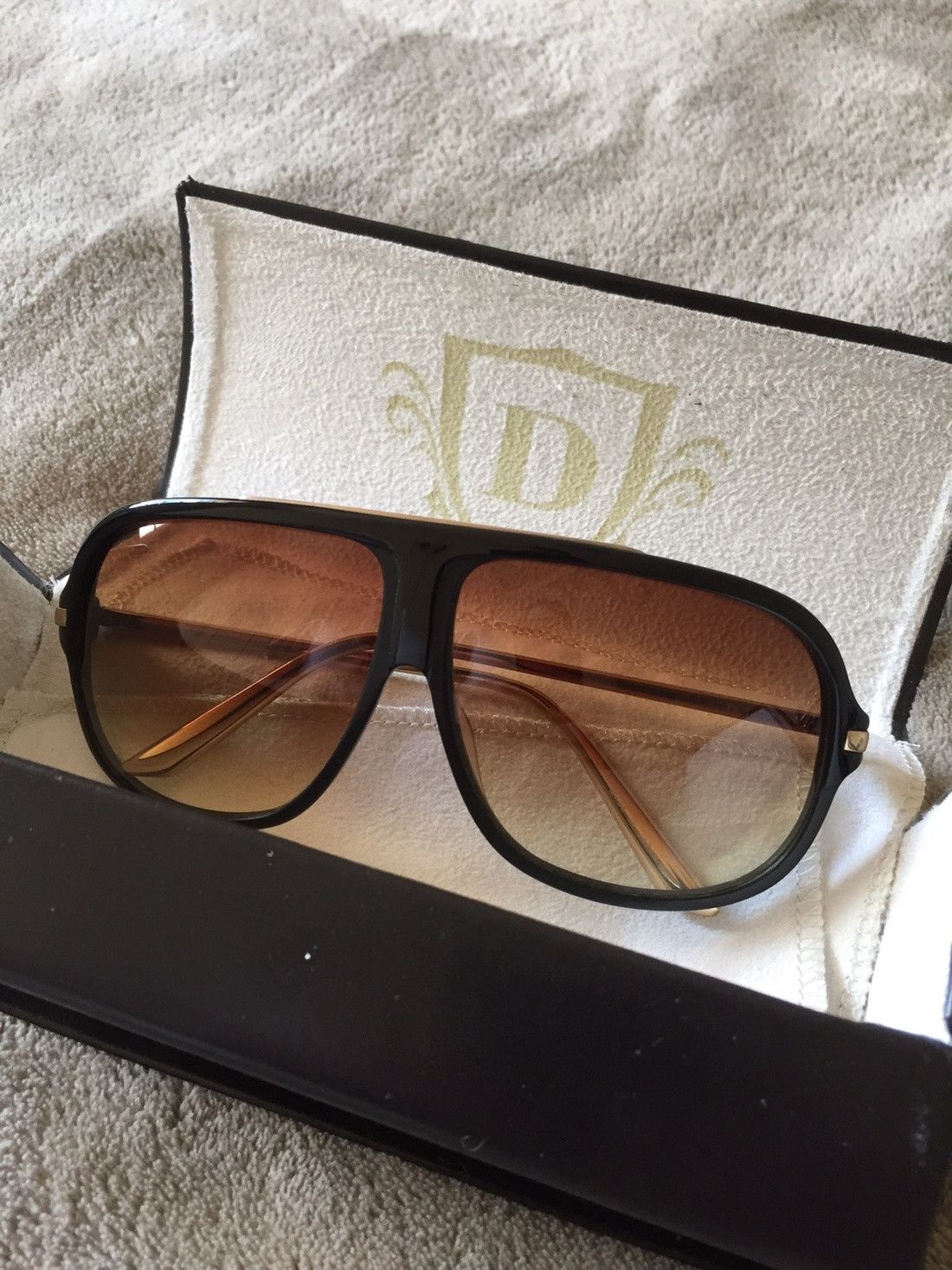 Dita Targa black and gold plated titanium sunglasses made in Japan