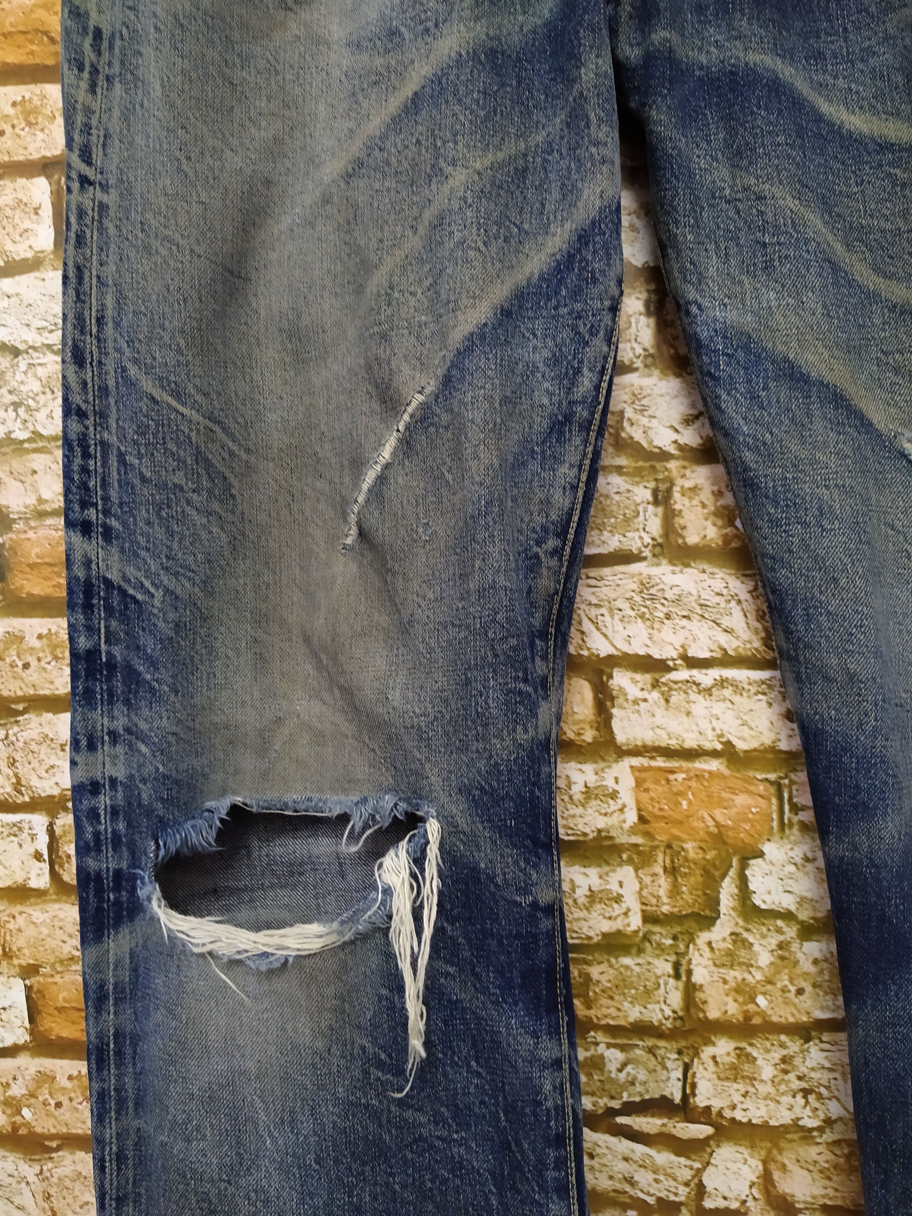 Denime DENIME JAPAN SELVEDGE DENIM DISTRESSED (B348) W31 Size US 31 - 3 Thumbnail