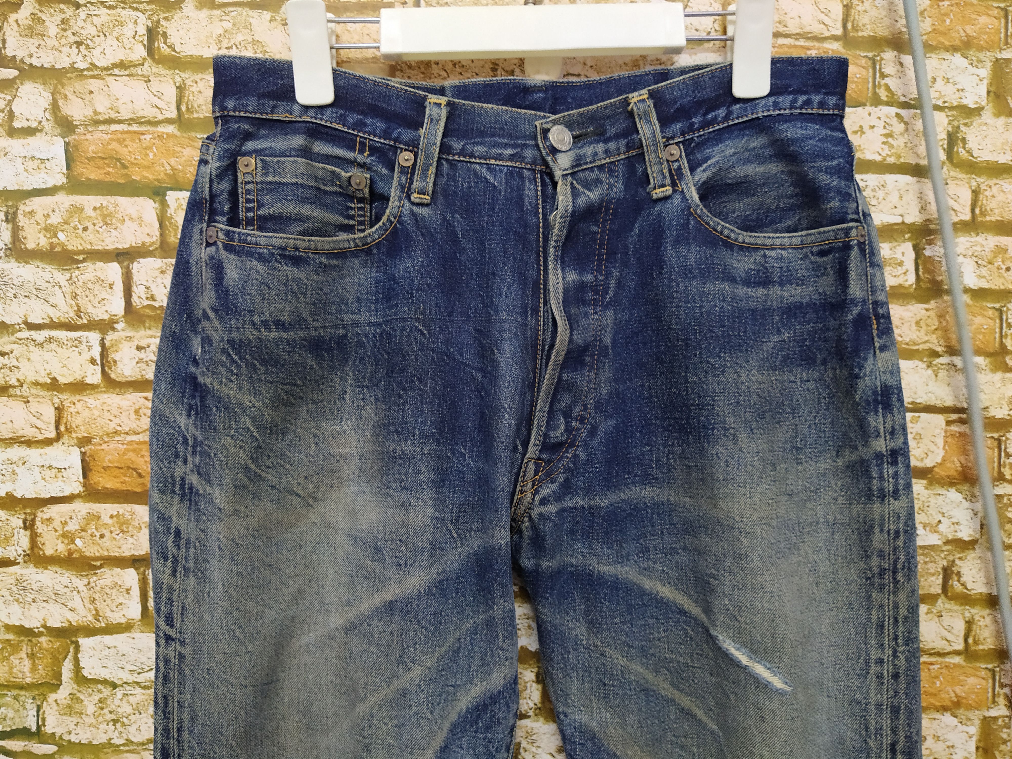 Denime DENIME JAPAN SELVEDGE DENIM DISTRESSED (B348) W31 Size US 31 - 5 Thumbnail