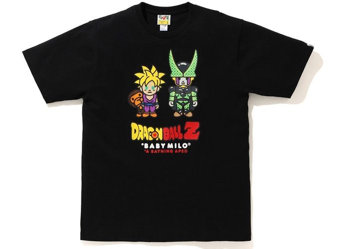 BAPE X DRAGON BALL Z BABY MILO SON GOHAN & CELL TEE black S