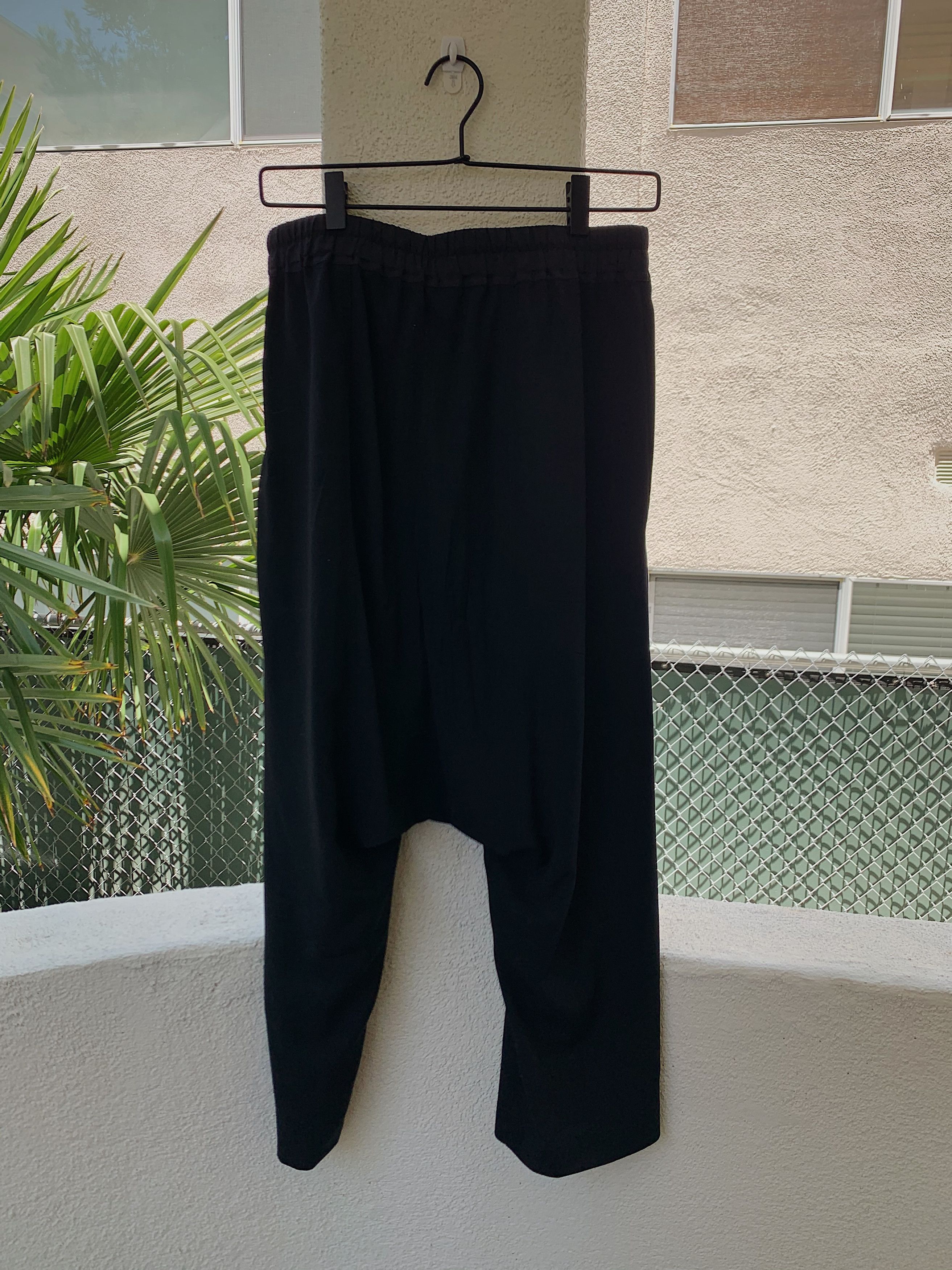 Rick Owens Cropped Wool Drawstring Pants (Black) | Grailed