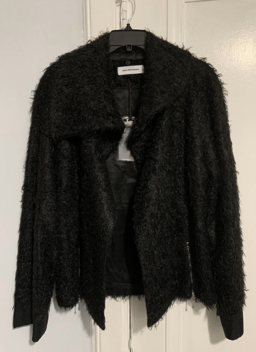 Kiko Kostadinov Kiko Kostadinov Goff Zip Darted Jacket Furry Black ...