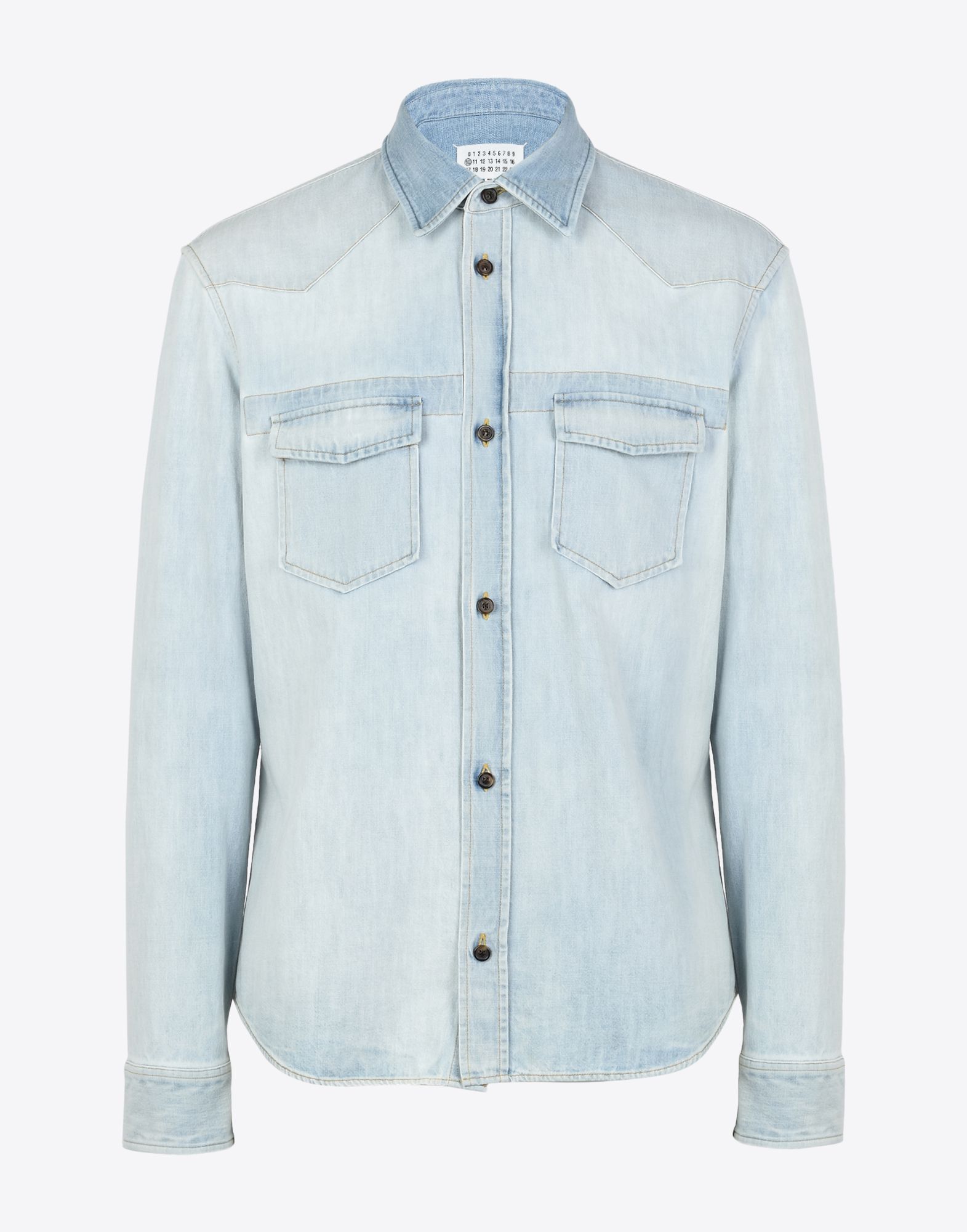 Maison martin margiela Slim Fit Bleached Denim Shirt