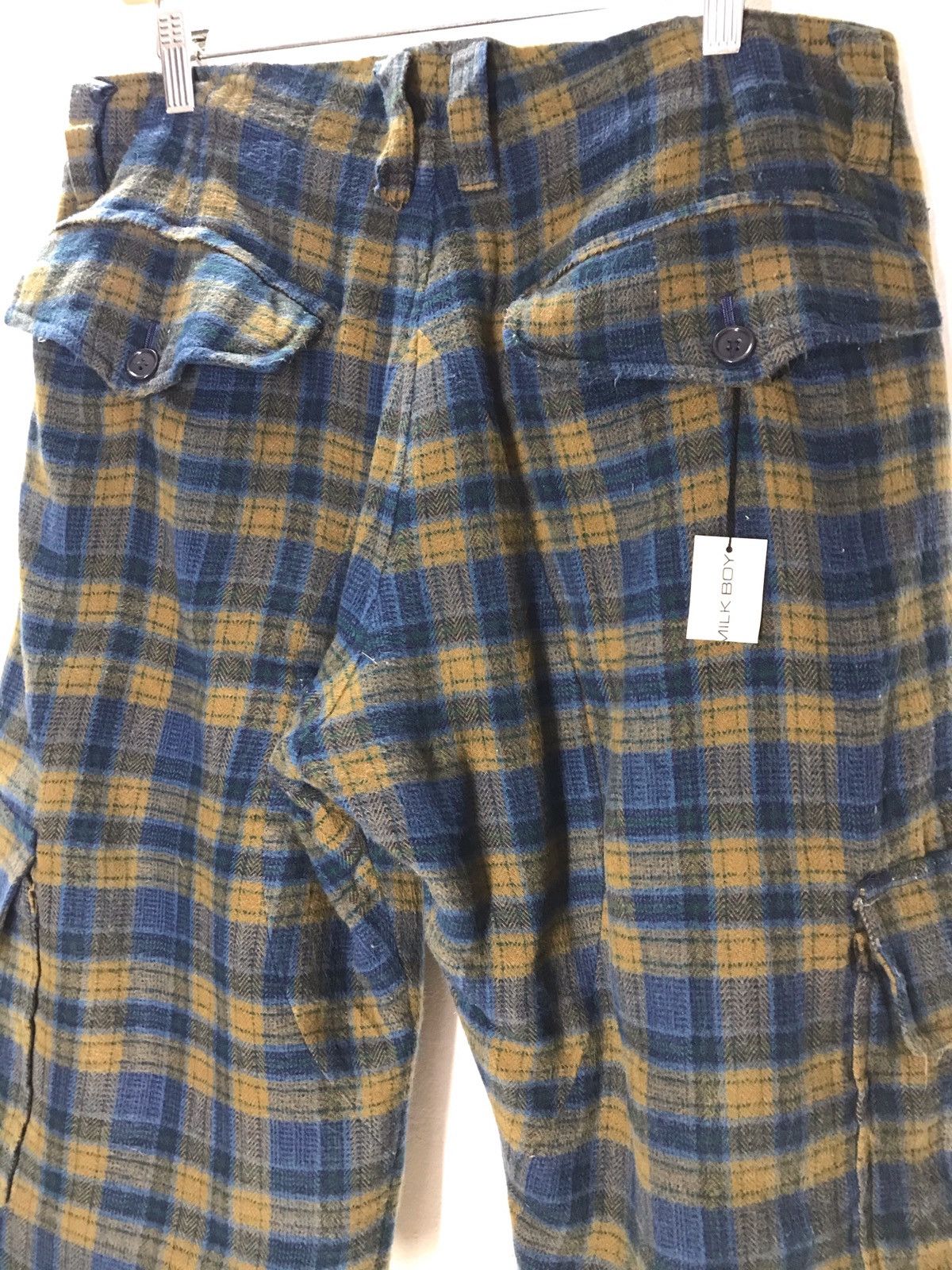 Japanese Brand MILK BOY Checkered Wool Cargo Short Pants Size US 34 / EU 50 - 7 Thumbnail