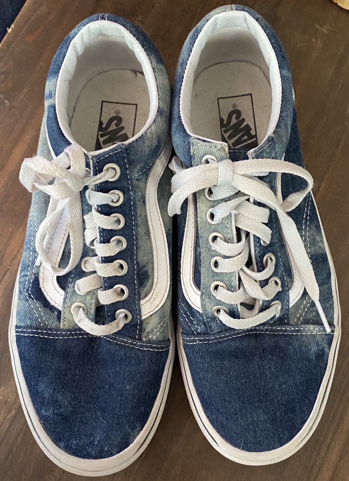 Vans old skool acid wash denim sales