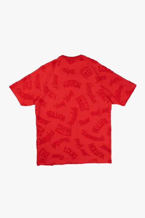 Louis Vuitton Red City Logo Printed Silk Hawaiian Shirt XXL Louis Vuitton