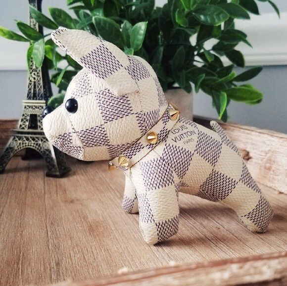 Louis Vuitton Brown Damier French Bulldog Bag Charm 