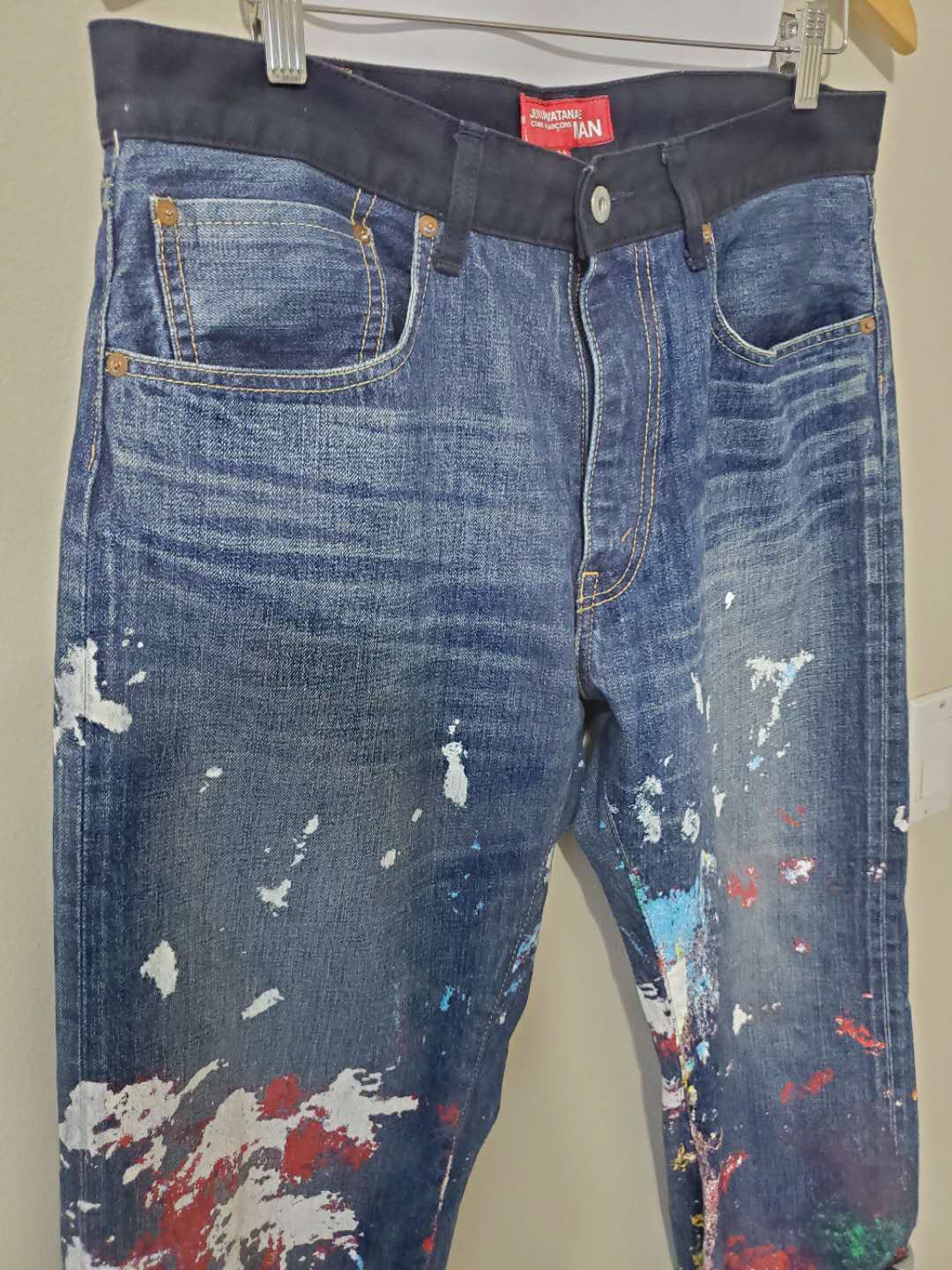 Comme des Garcons Junya Watanabe Levi’s Paint Splatter Denim Size US 33 - 2 Thumbnail
