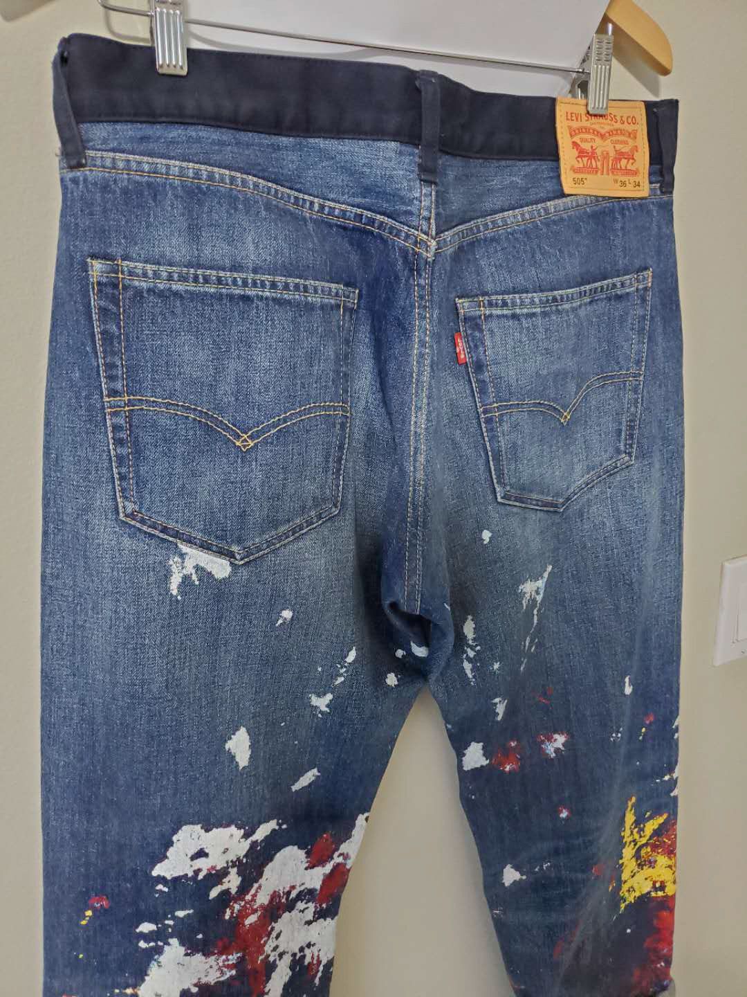 Comme des Garcons Junya Watanabe Levi’s Paint Splatter Denim Size US 33 - 4 Thumbnail
