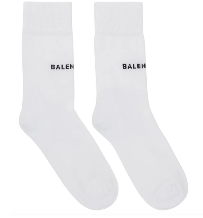 Balenciaga balenciaga white logo socks | Grailed