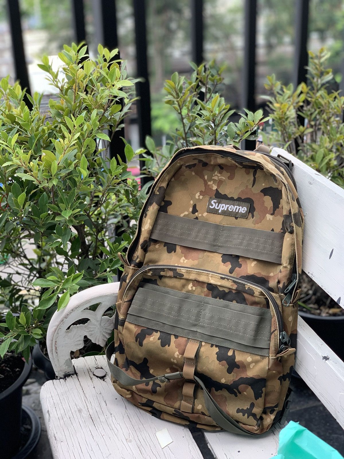 Supreme × Vintage Supreme Swiss Camo Backpack 2003 Rare !!! | Grailed