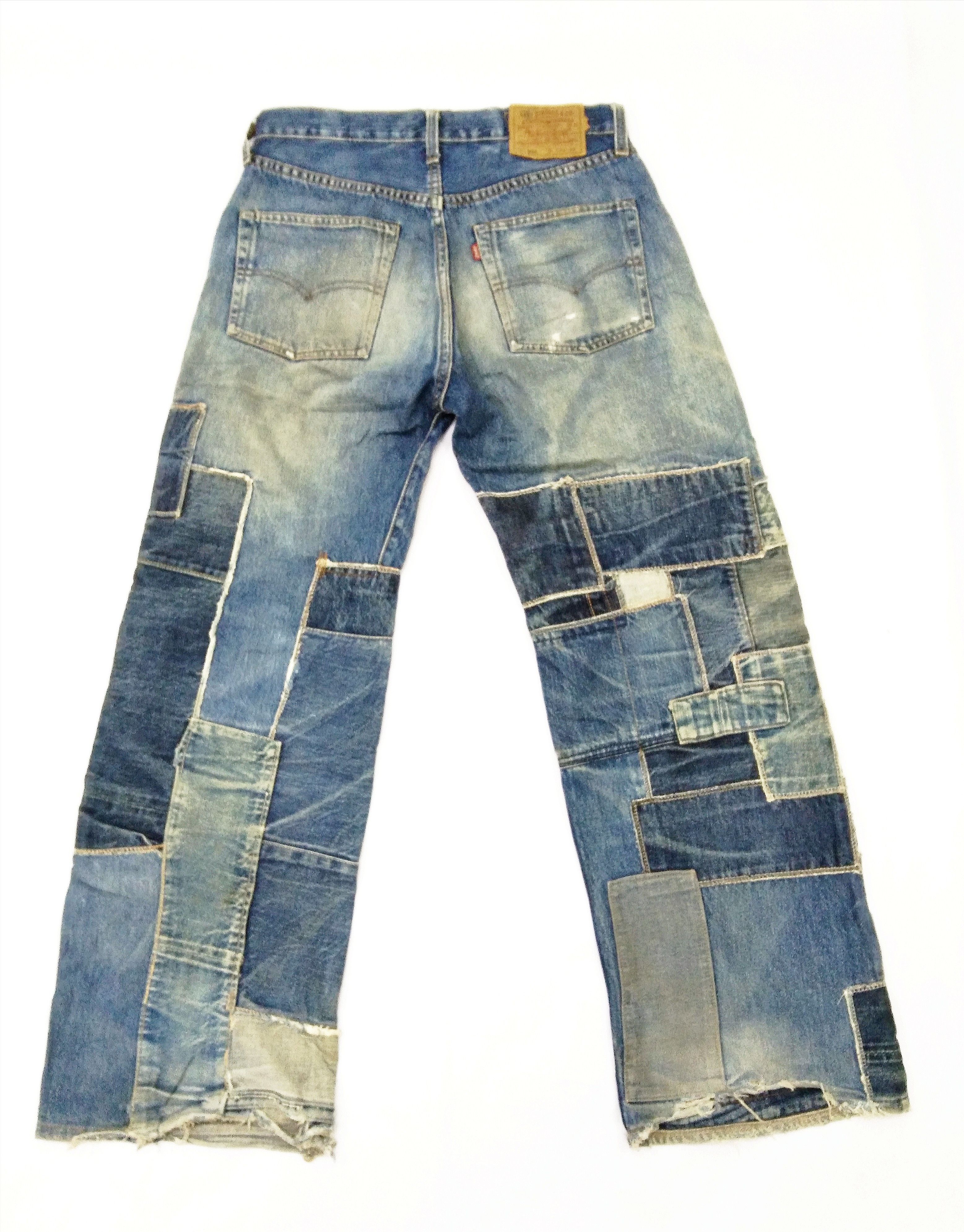 Levi's 90s Vintage Levi's 501 Big E Selvedge Patchwork Denim Jeans Size US 31 - 2 Thumbnail