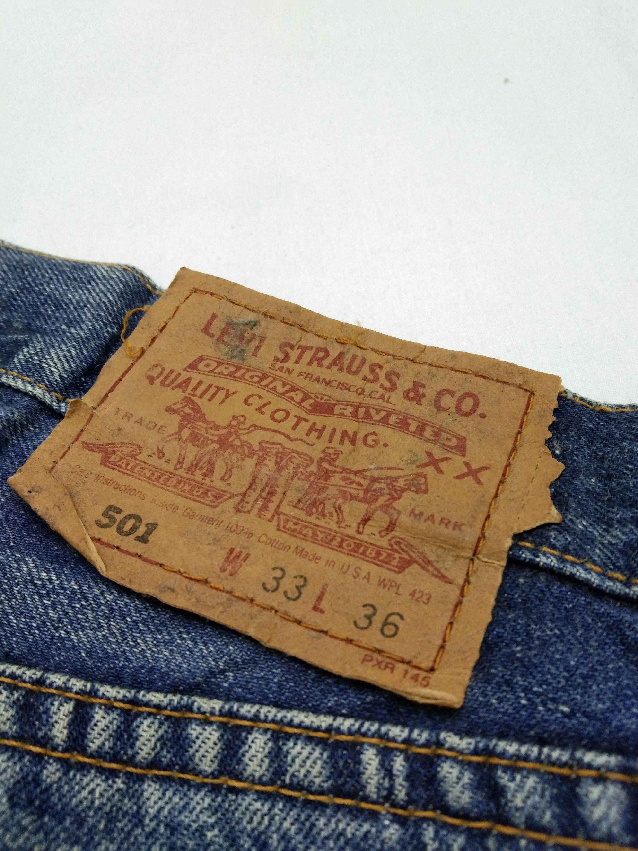 Levi's 90s Vintage Levi's 501 Big E Selvedge Patchwork Denim Jeans Size US 31 - 6 Thumbnail
