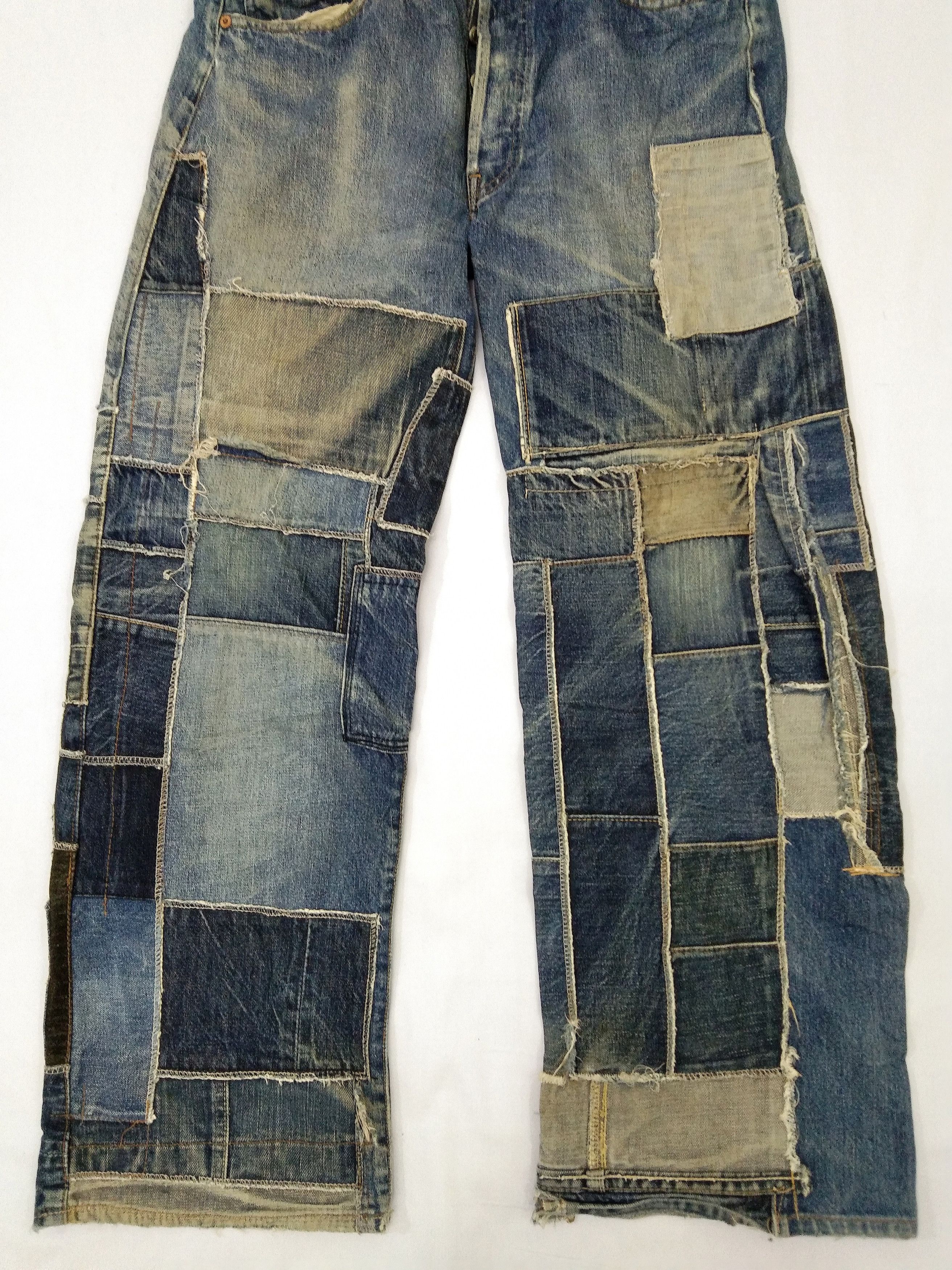 Levi's 90s Vintage Levi's 501 Big E Selvedge Patchwork Denim Jeans Size US 31 - 3 Thumbnail