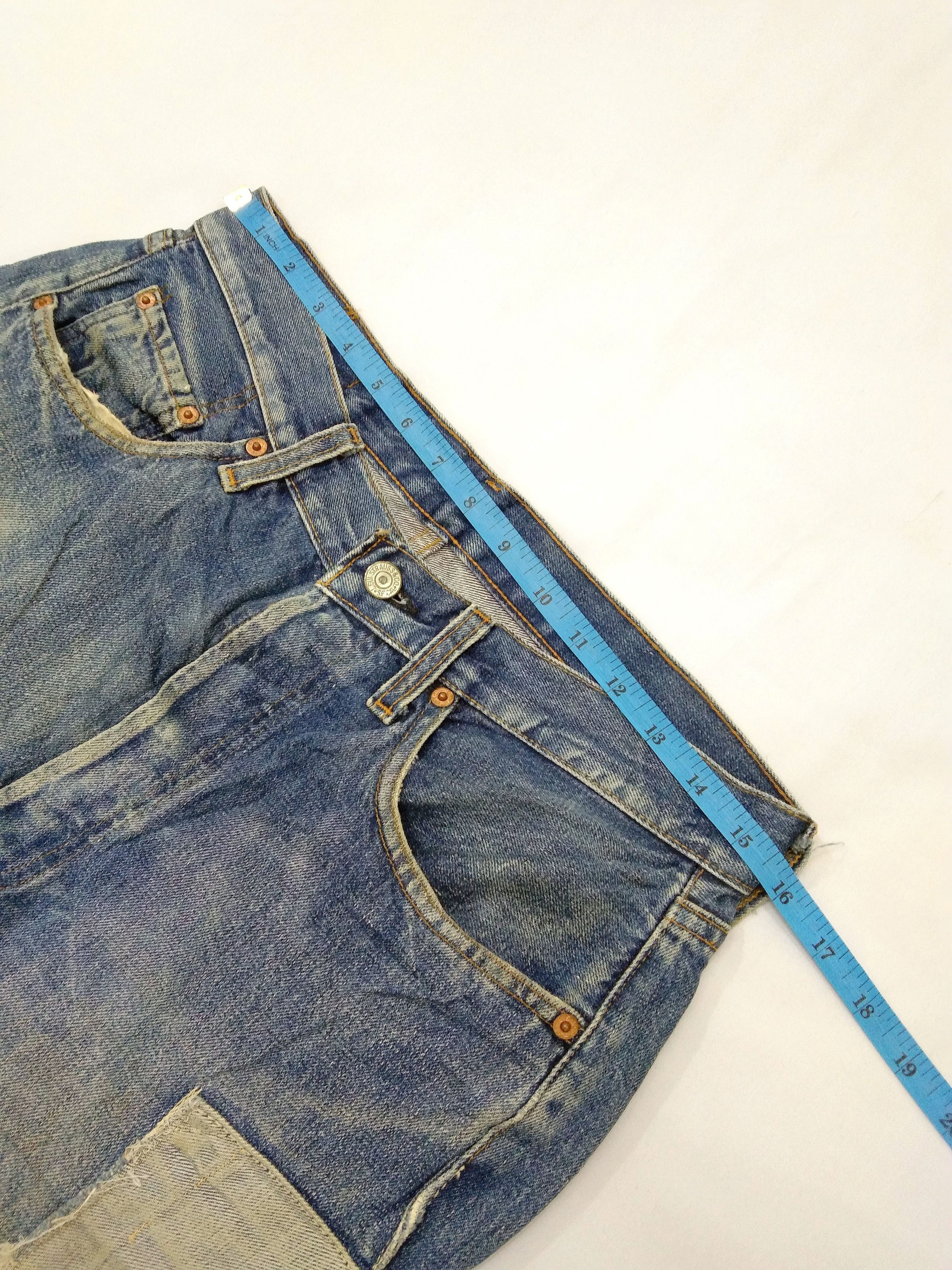 Levi's 90s Vintage Levi's 501 Big E Selvedge Patchwork Denim Jeans Size US 31 - 8 Thumbnail