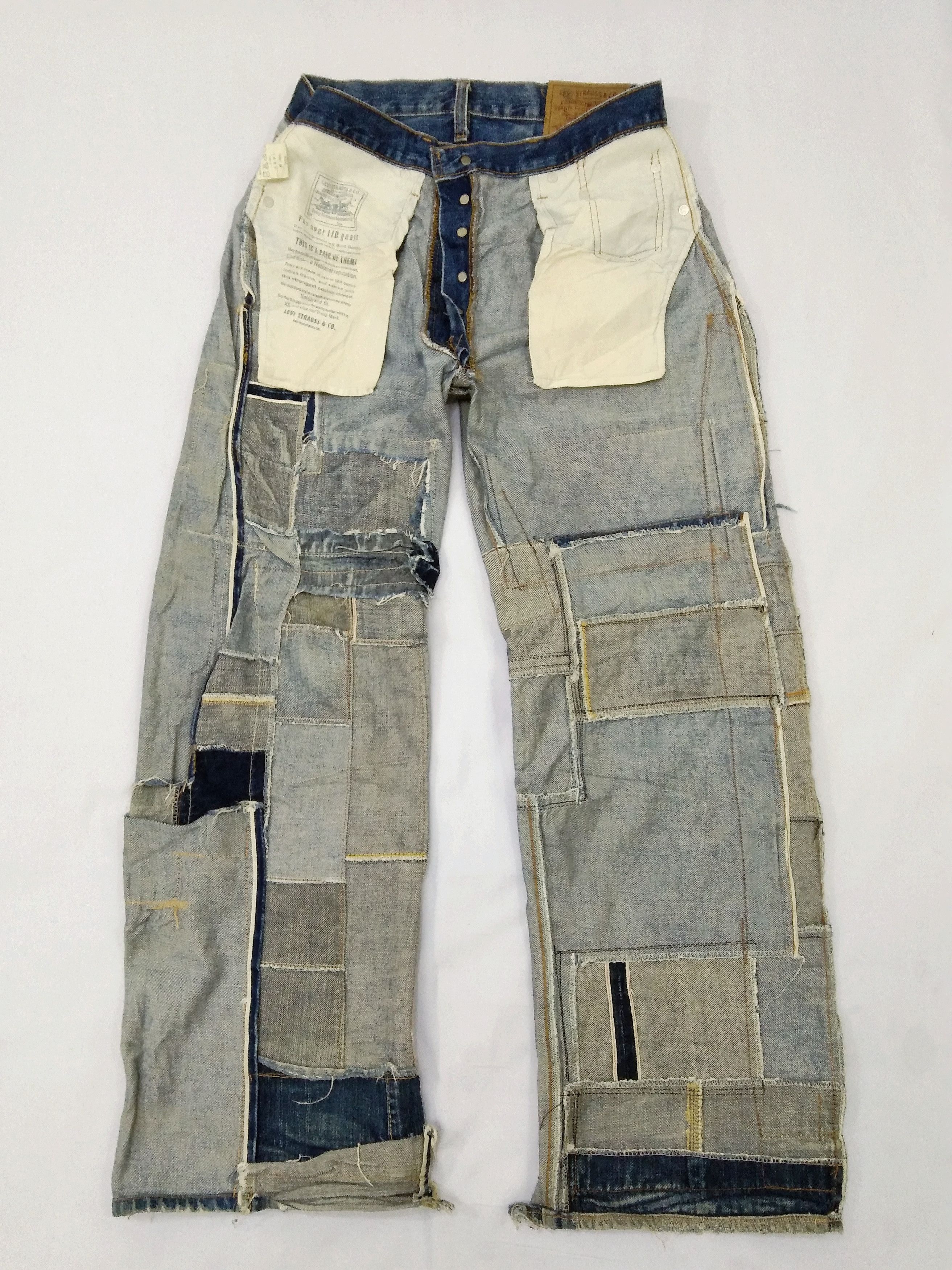 Levi's 90s Vintage Levi's 501 Big E Selvedge Patchwork Denim Jeans Size US 31 - 5 Thumbnail