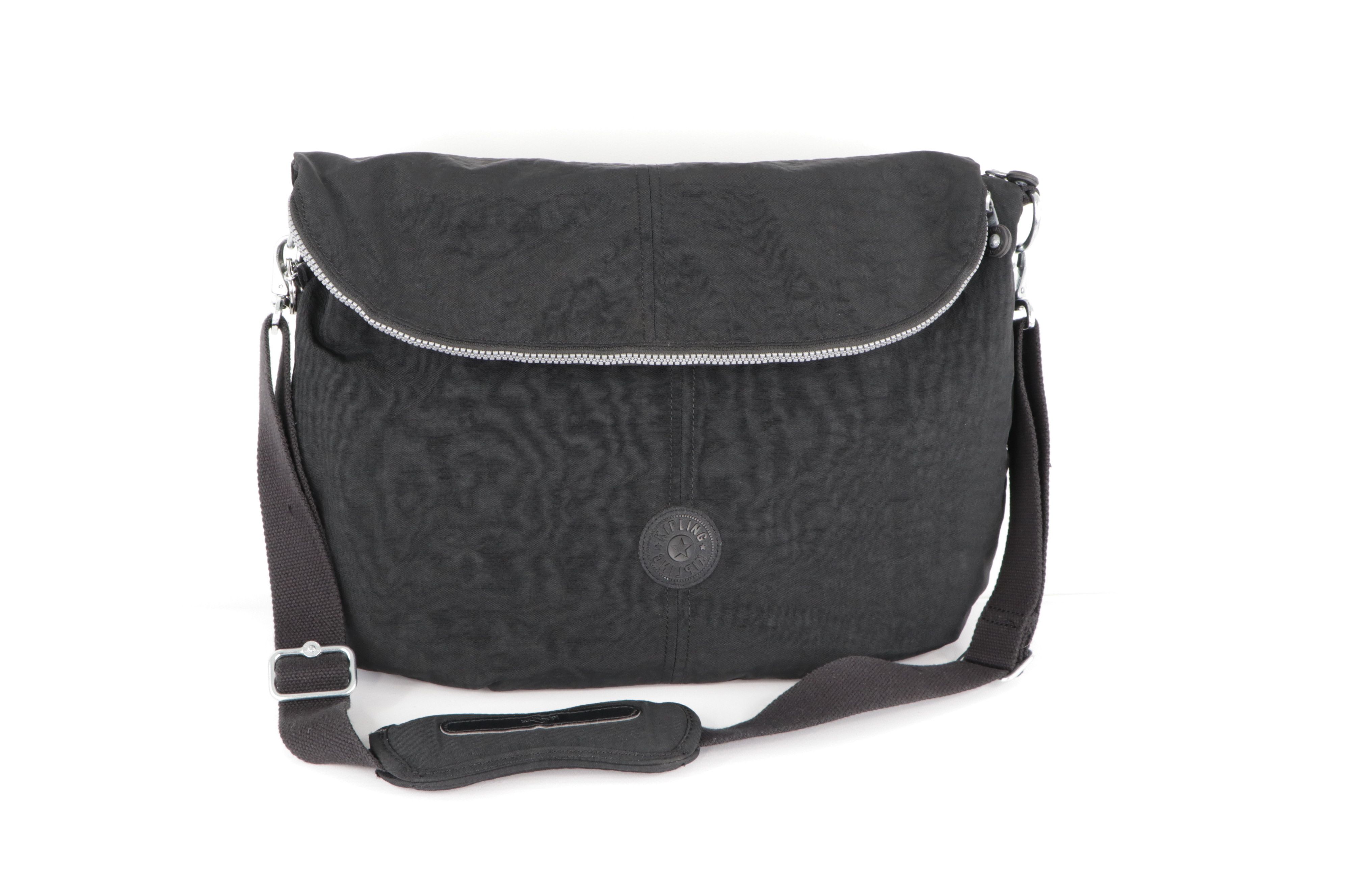 Streetwear Kipling Spell Out Crossbody 15" Laptop Messenger Bag Black