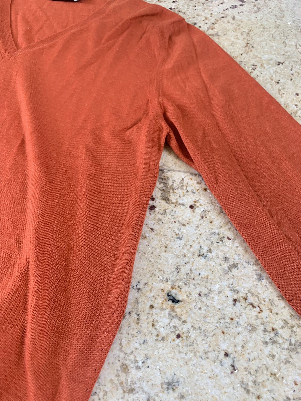 Yves Saint Laurent YSL V Neck Cashmere & Silk Knitwear in Hermes Size US XL / EU 56 / 4 - 3 Thumbnail
