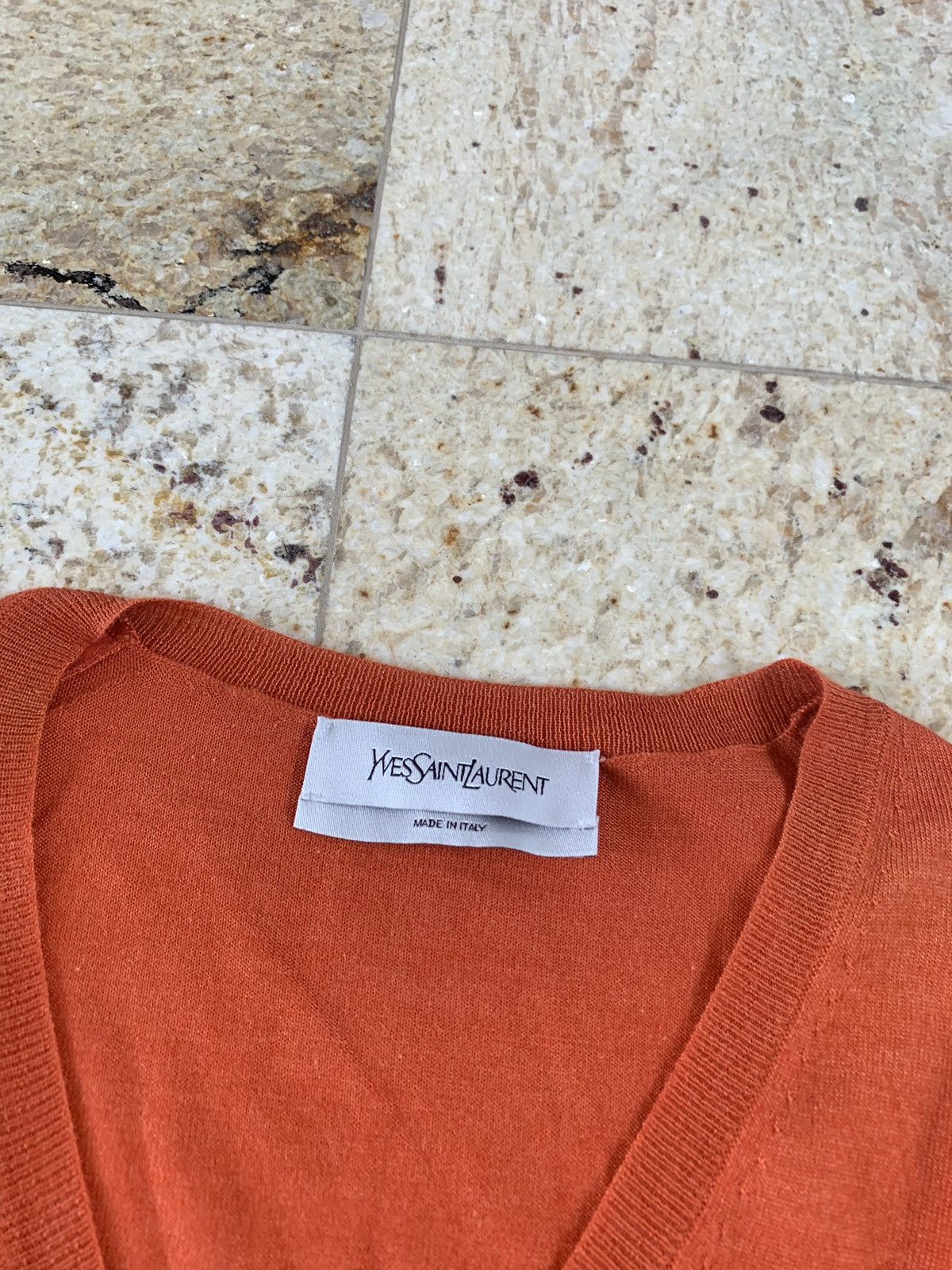 Yves Saint Laurent YSL V Neck Cashmere & Silk Knitwear in Hermes Size US XL / EU 56 / 4 - 12 Thumbnail