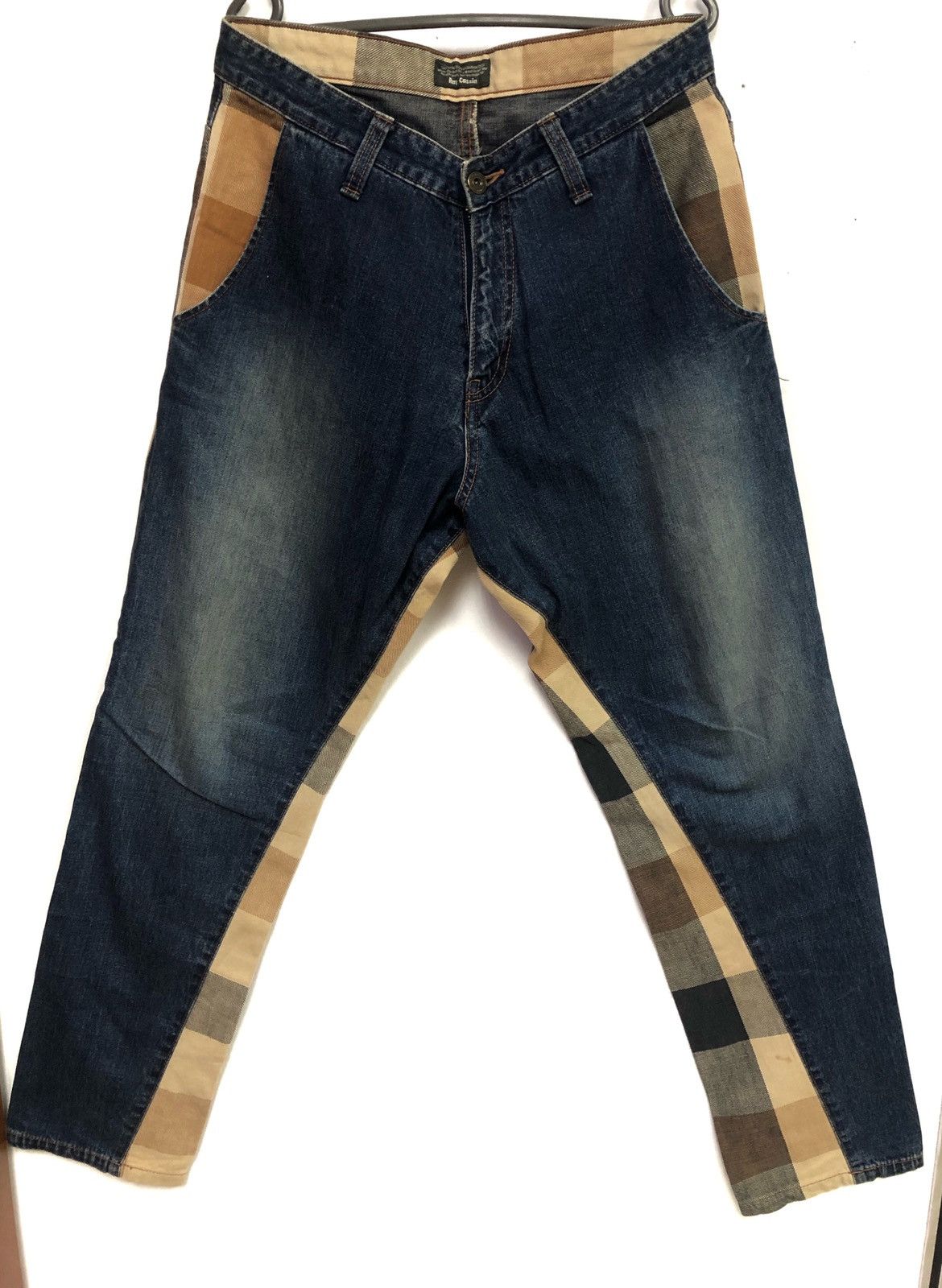 Japanese Brand × Vintage Rare Checked Jeans Made in Japan Size US 30 / EU 46 - 1 Thumbnail