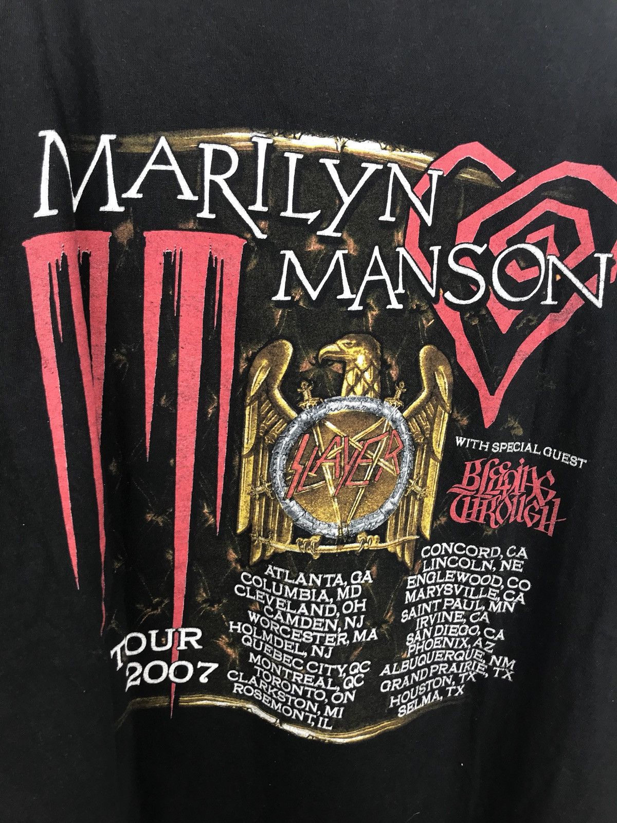 Marilyn Manson Limited Marilyn Manson x Slayer Tour 2007 Tshirt Size US L / EU 52-54 / 3 - 5 Thumbnail
