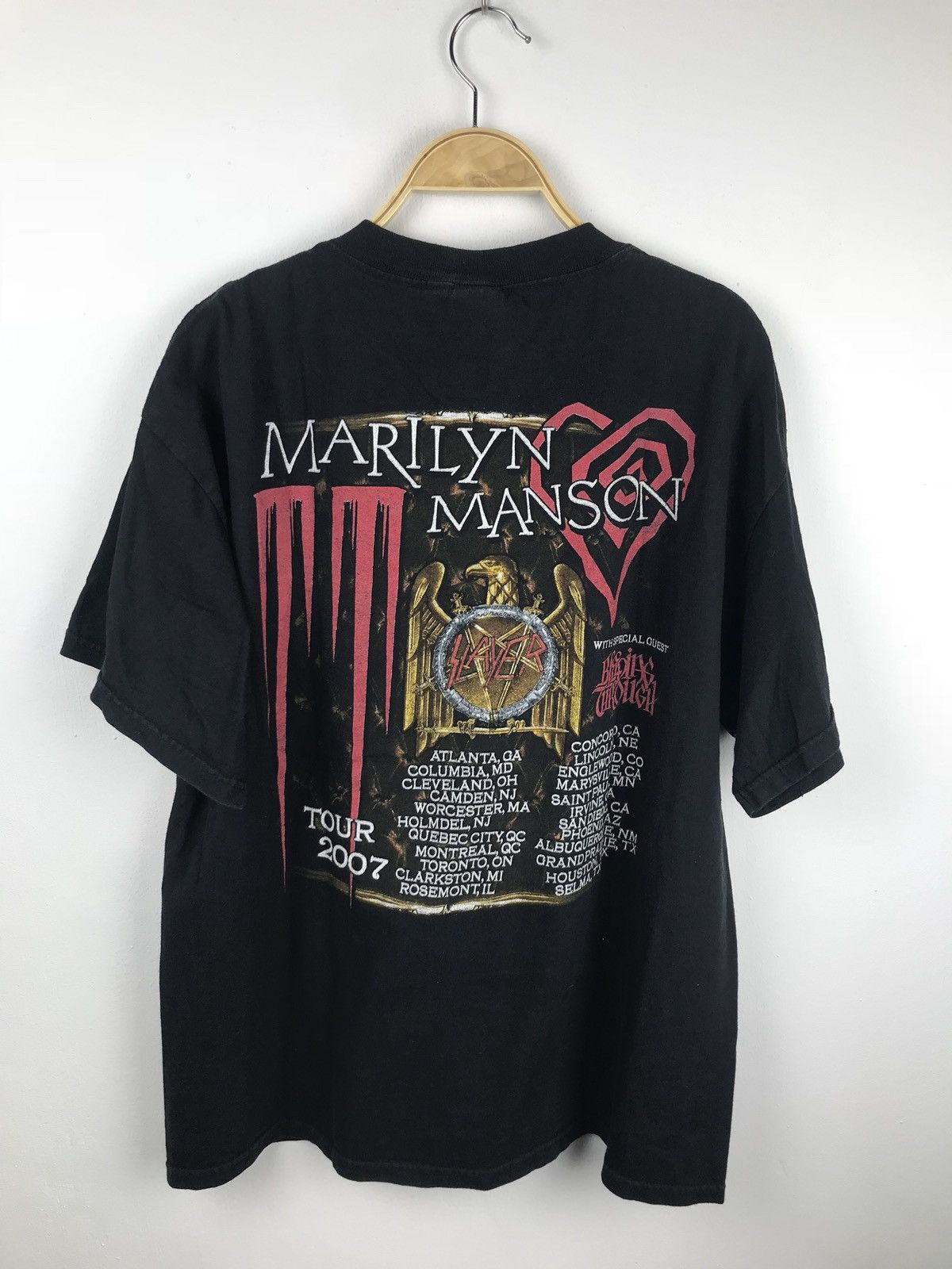Marilyn Manson Limited Marilyn Manson x Slayer Tour 2007 Tshirt Size US L / EU 52-54 / 3 - 2 Thumbnail